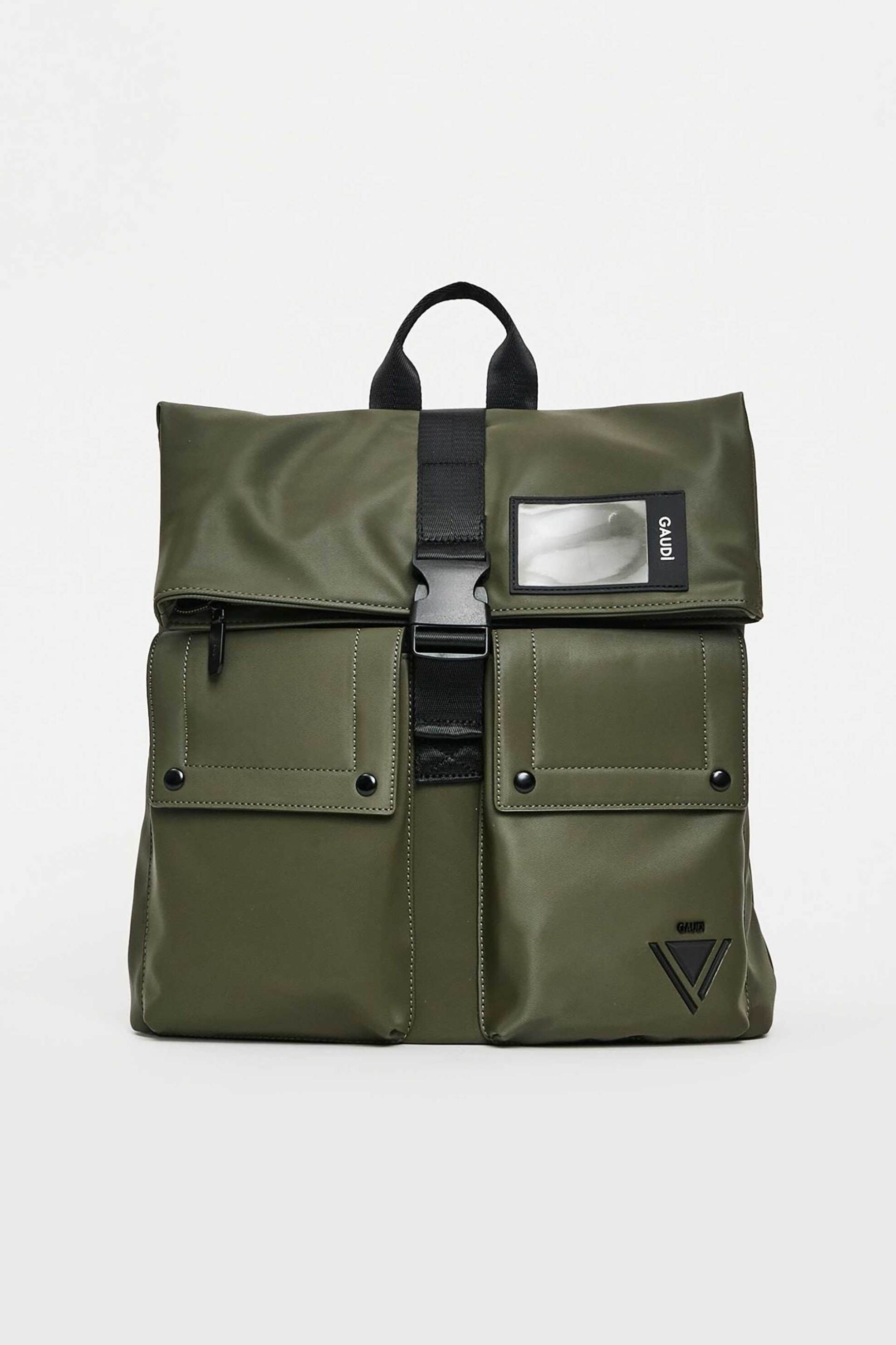 Gaudi ανδρικό backpack με μεταλλικό λογότυπο - V5AI-12521 Χακί