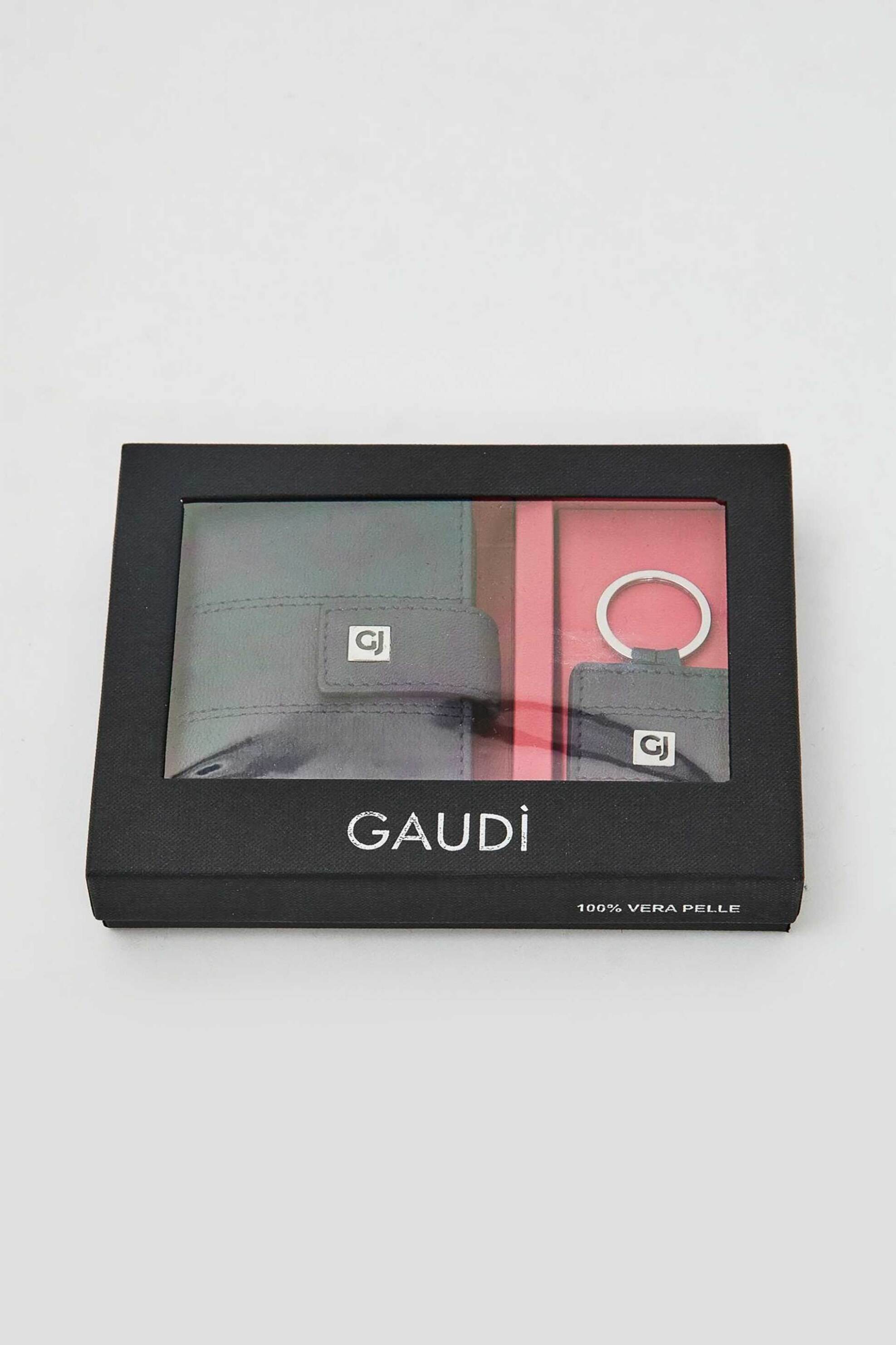 Gaudi ανδρικό σετ δώρου με μπρελόκ και πορτοφόλι (2 τεμάχια) - V5AI-12562 Μαύρο