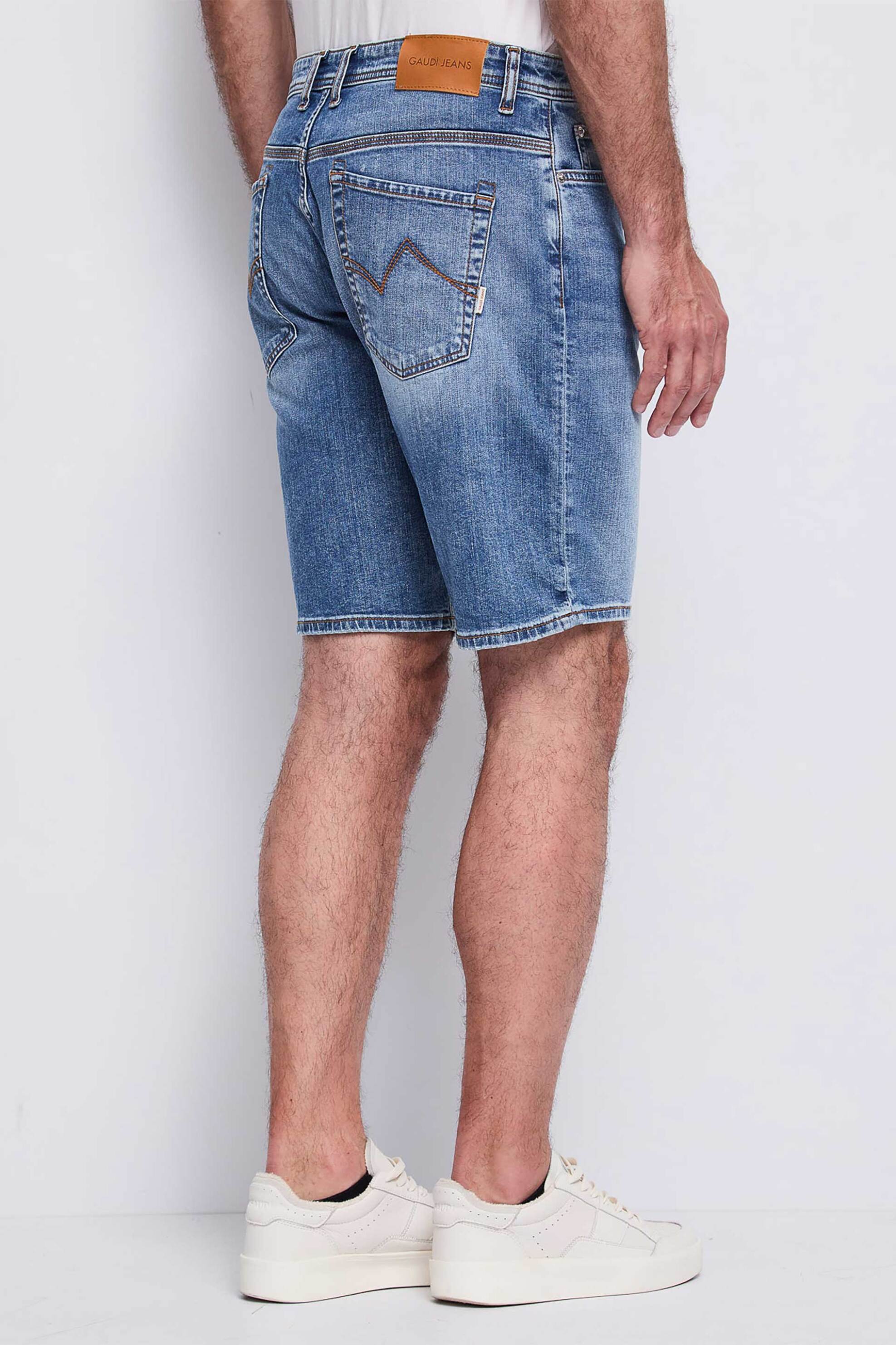 Gaudi ανδρική denim βερμούδα πεντάτσεπη Slim Fit - 611GU26021 Denim Blue φωτογραφία