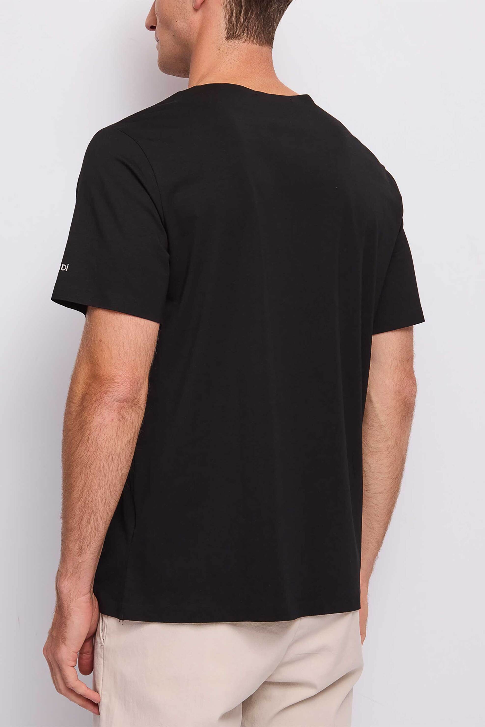 Gaudi Ανδρικό T-Shirt με Λογότυπο Στο Μανίκι - 611Gu64048 Μαύρο