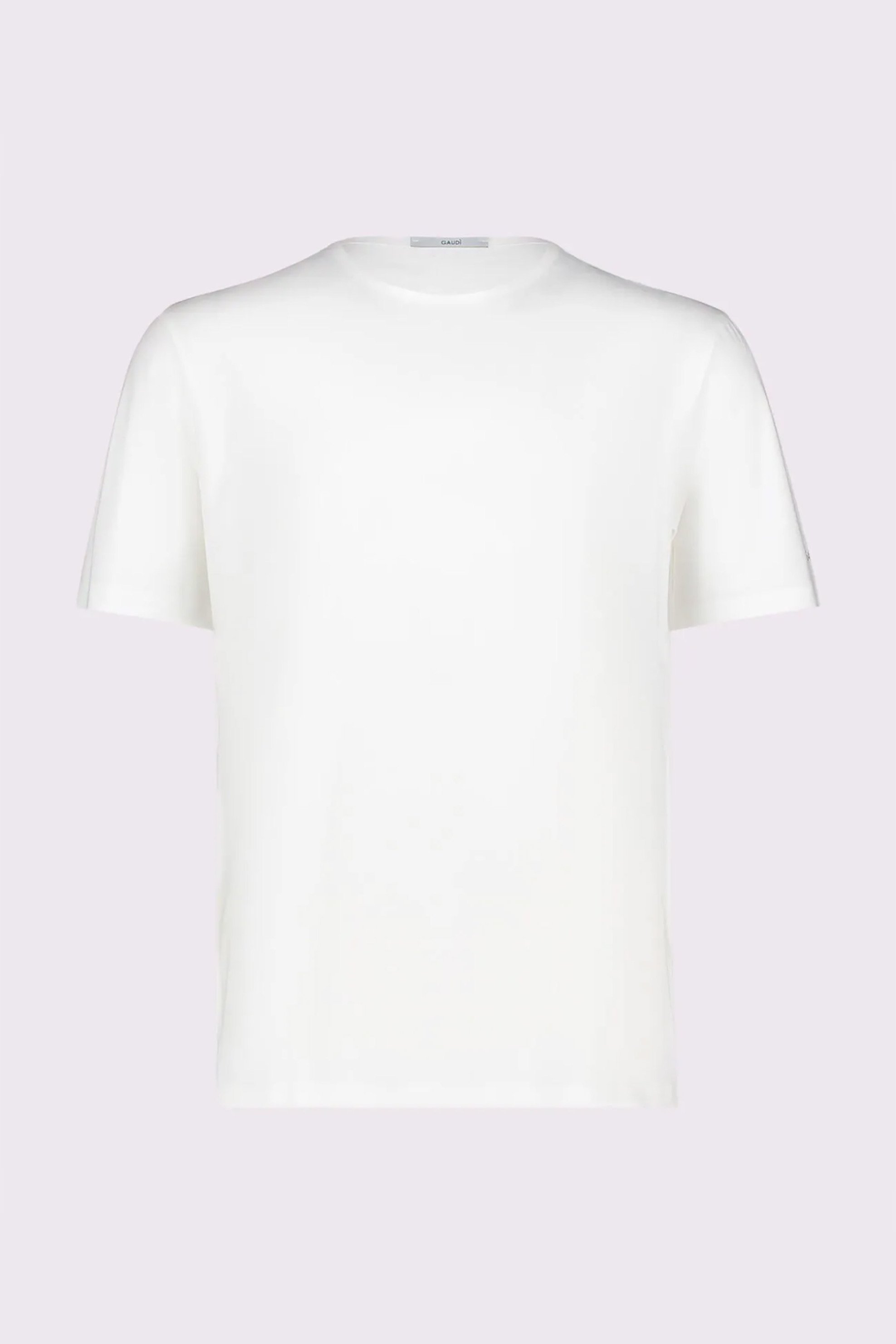 Gaudi ανδρικό T-shirt με λογότυπο στο μανίκι - 611GU64048 Λευκό