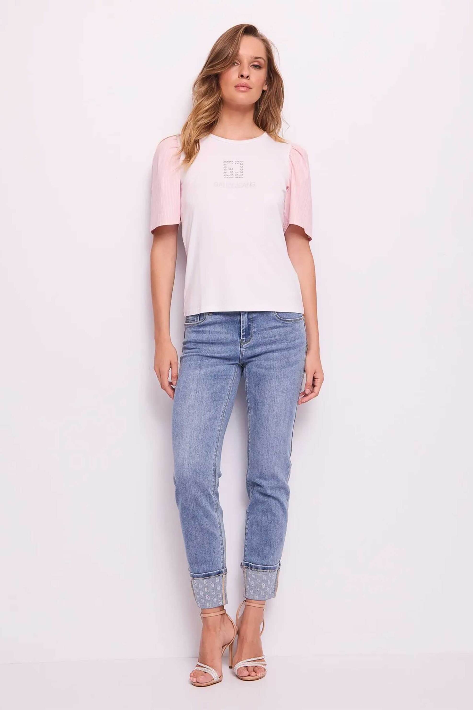 GAUDÍ Gaudi γυναικείο τζιν παντελόνι cropped Slim Fit - 511BD26003 Denim Blue