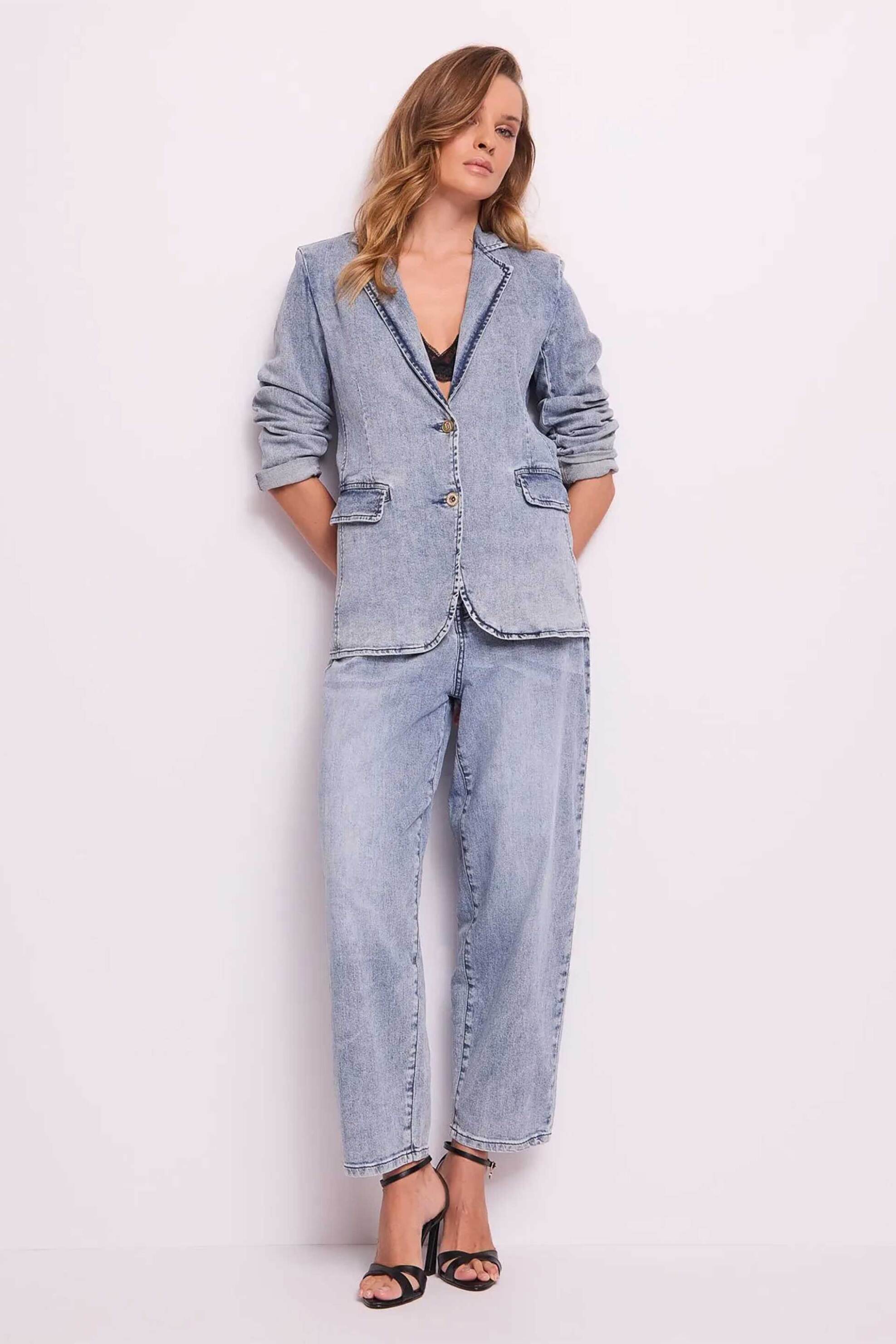 GAUDÍ Gaudi γυναικείο τζιν παντελόνι Relaxed Fit - 511BD26005 Denim Blue
