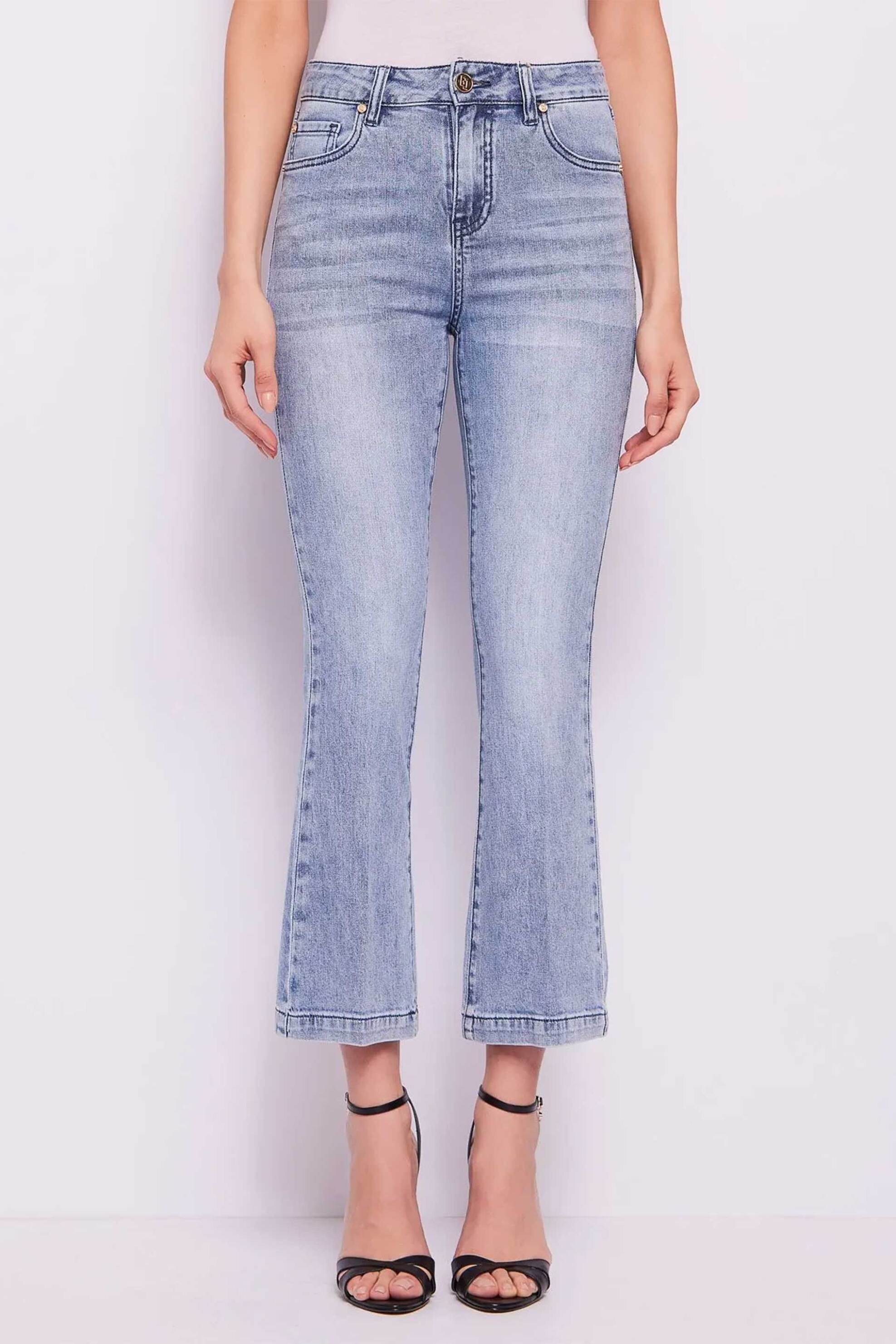 GAUDÍ Gaudi γυναικείο τζιν παντελόνι cropped Relaxed Fit - 511BD26007 Denim Blue