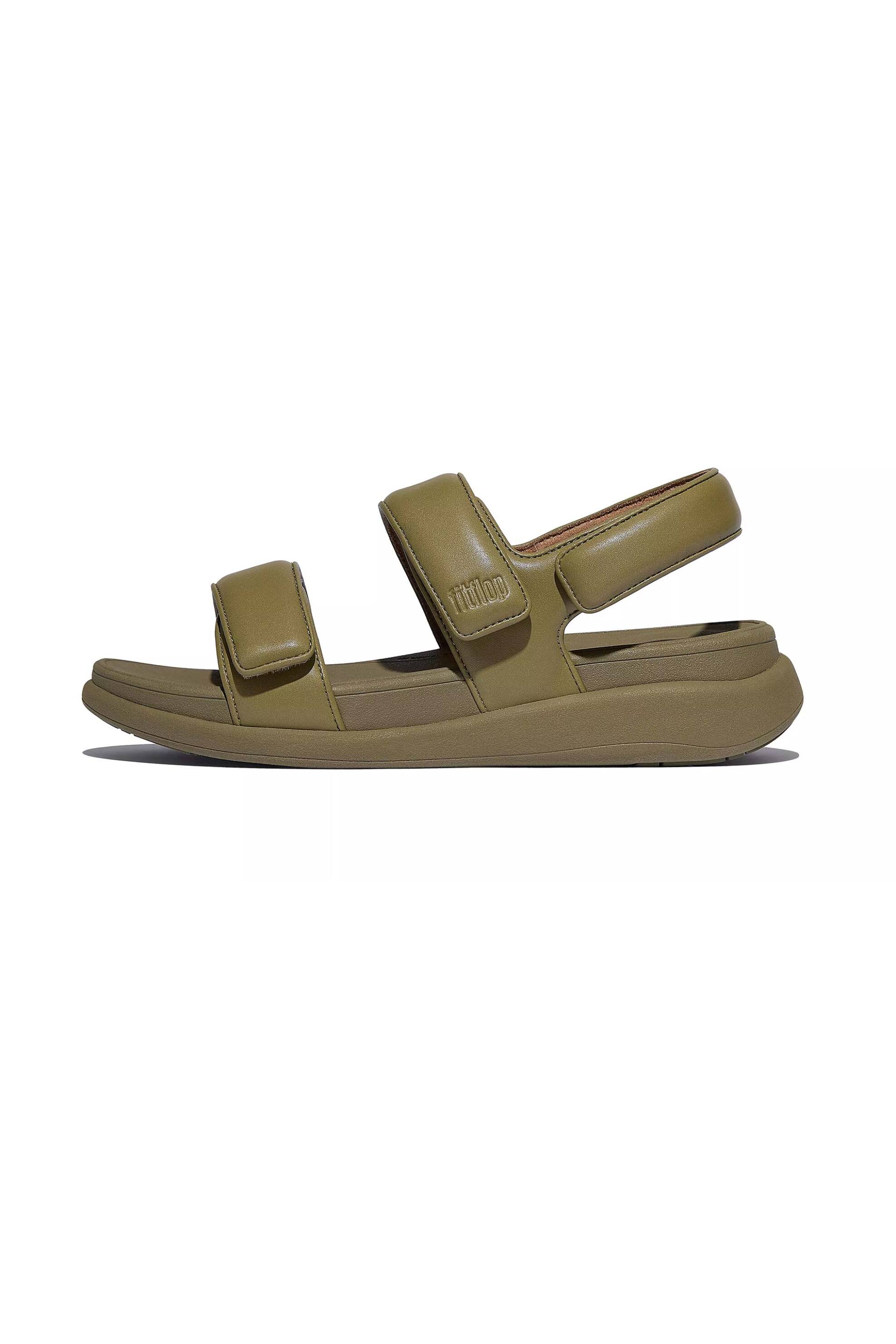 FITFLOP FitFlop γυναικεία δερμάτινα σανδάλια μονόχρωμα "F-Mode Go" - IV9-C14 Λαδί