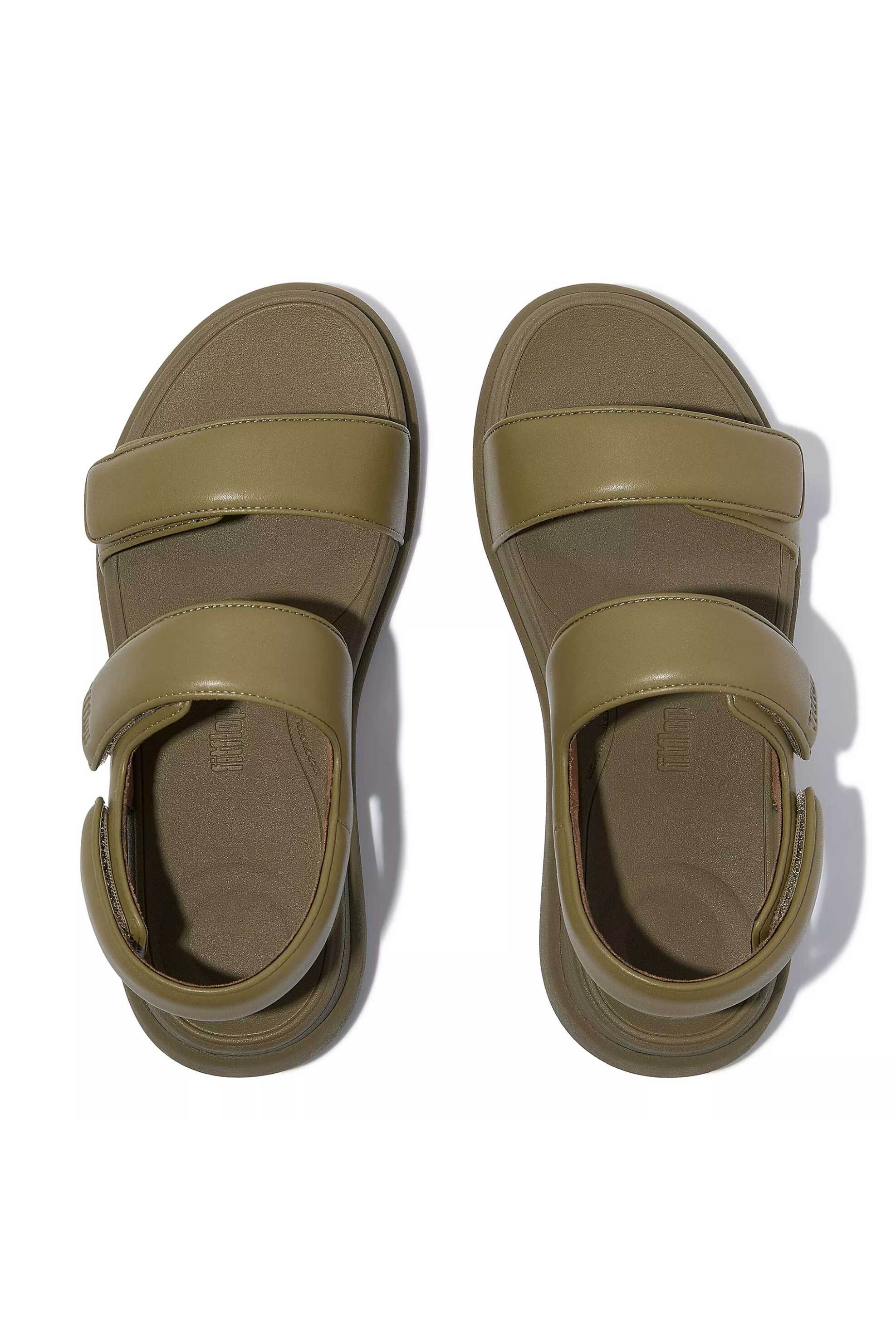 FitFlop γυναικεία δερμάτινα σανδάλια μονόχρωμα "F-Mode Go" - IV9-C14 Λαδί φωτογραφία