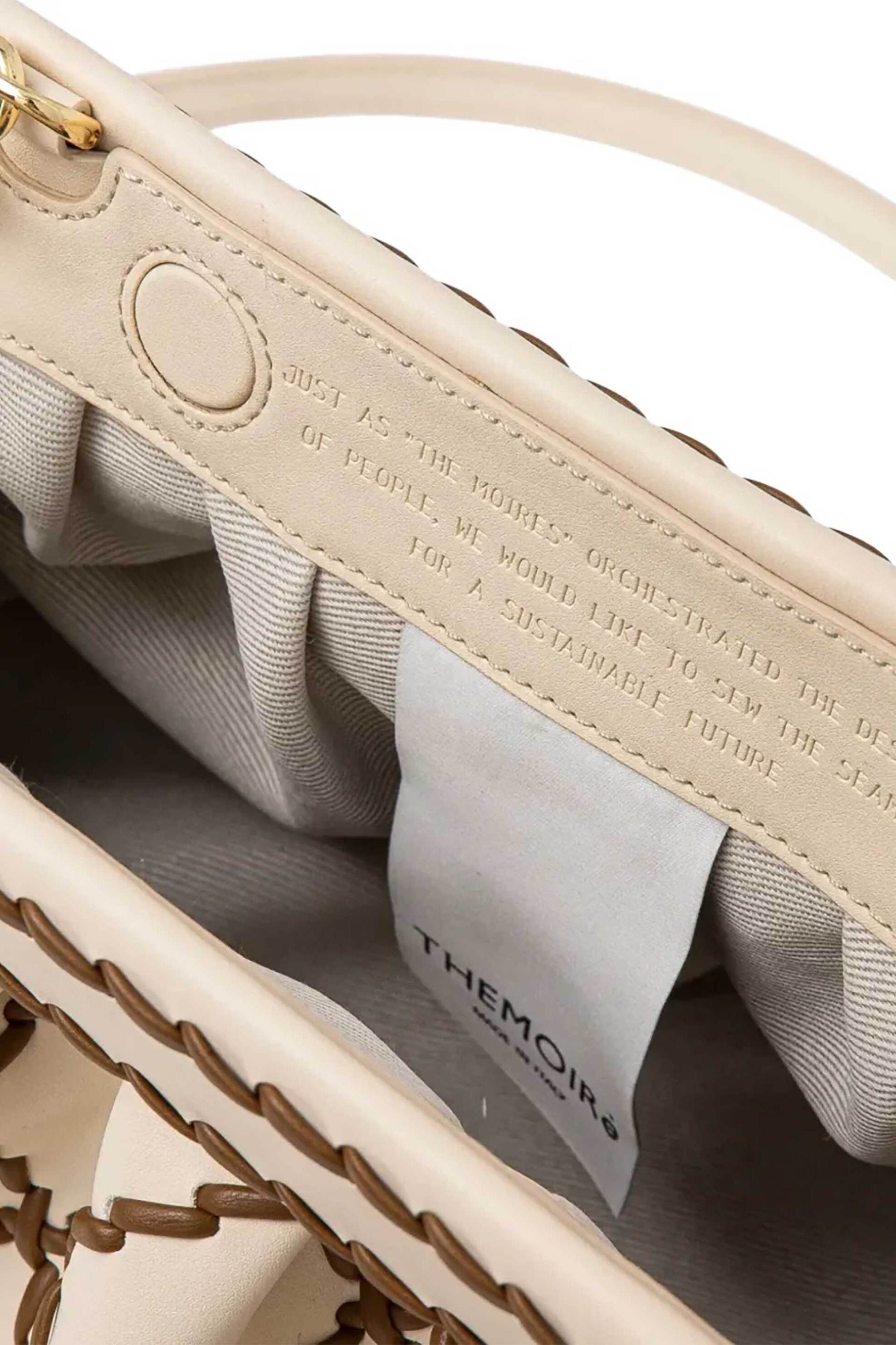THEMOIRè Themoirè γυναικείο τσαντάκι clutch vegan από bamboo "Bios Lace" - TMSR25BLA81 Μπεζ - 4