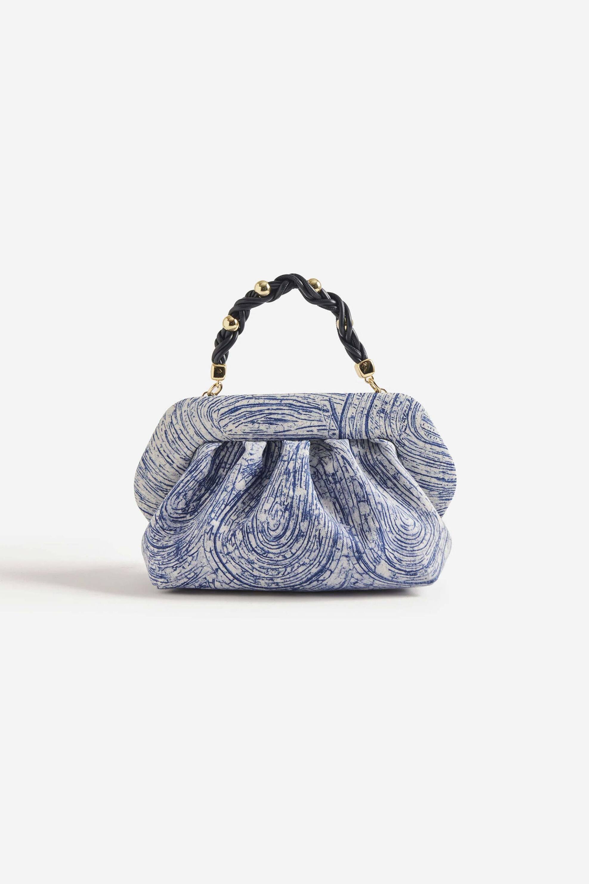 THEMOIRè Themoirè γυναικείο τσαντάκι clutch vegan από ανακυκλωμένο canva "Bios" - TMSS25BPG95 Μπλε