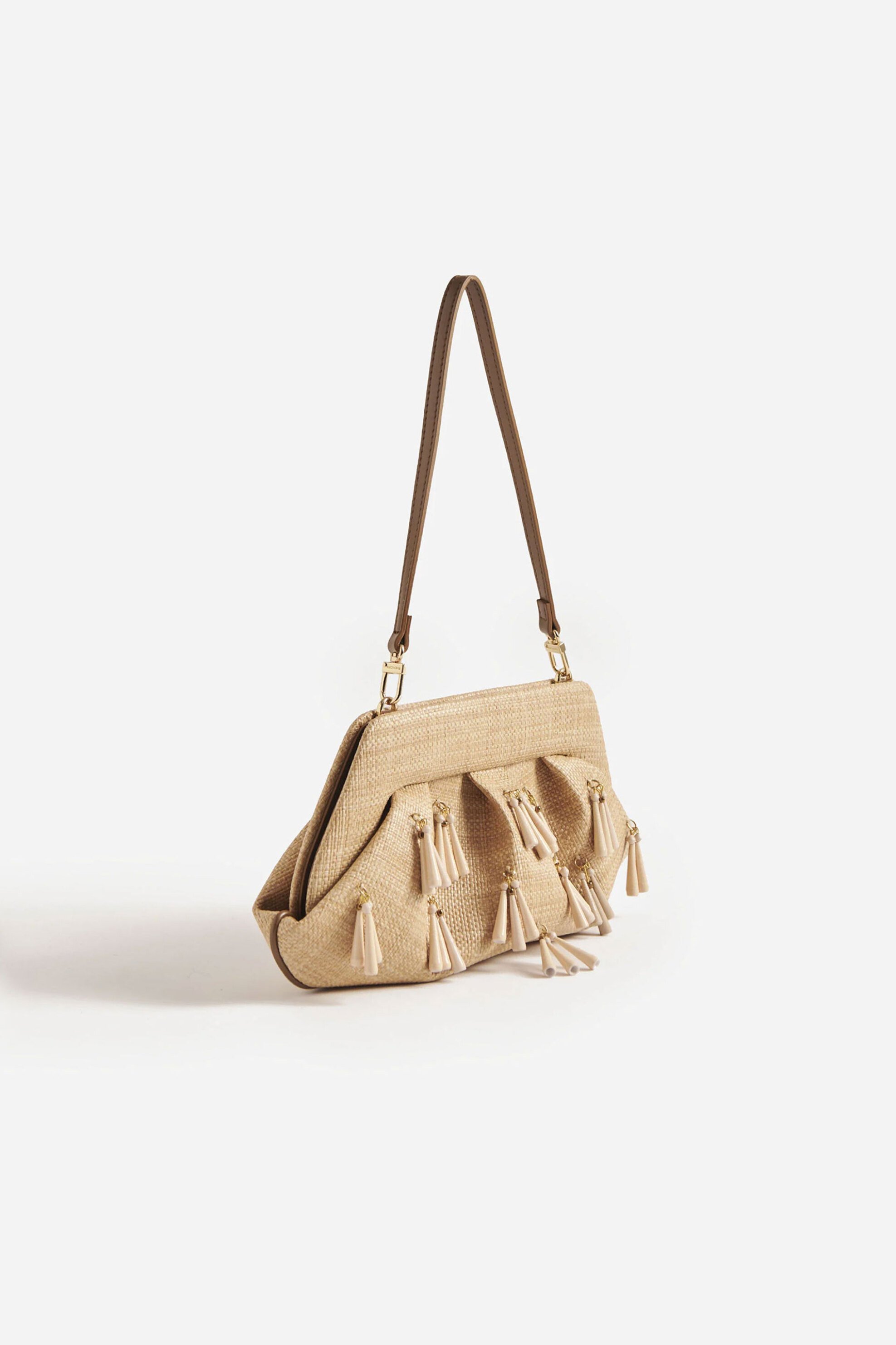 Themoirè γυναικείο τσαντάκι clutch vegan από raffia 