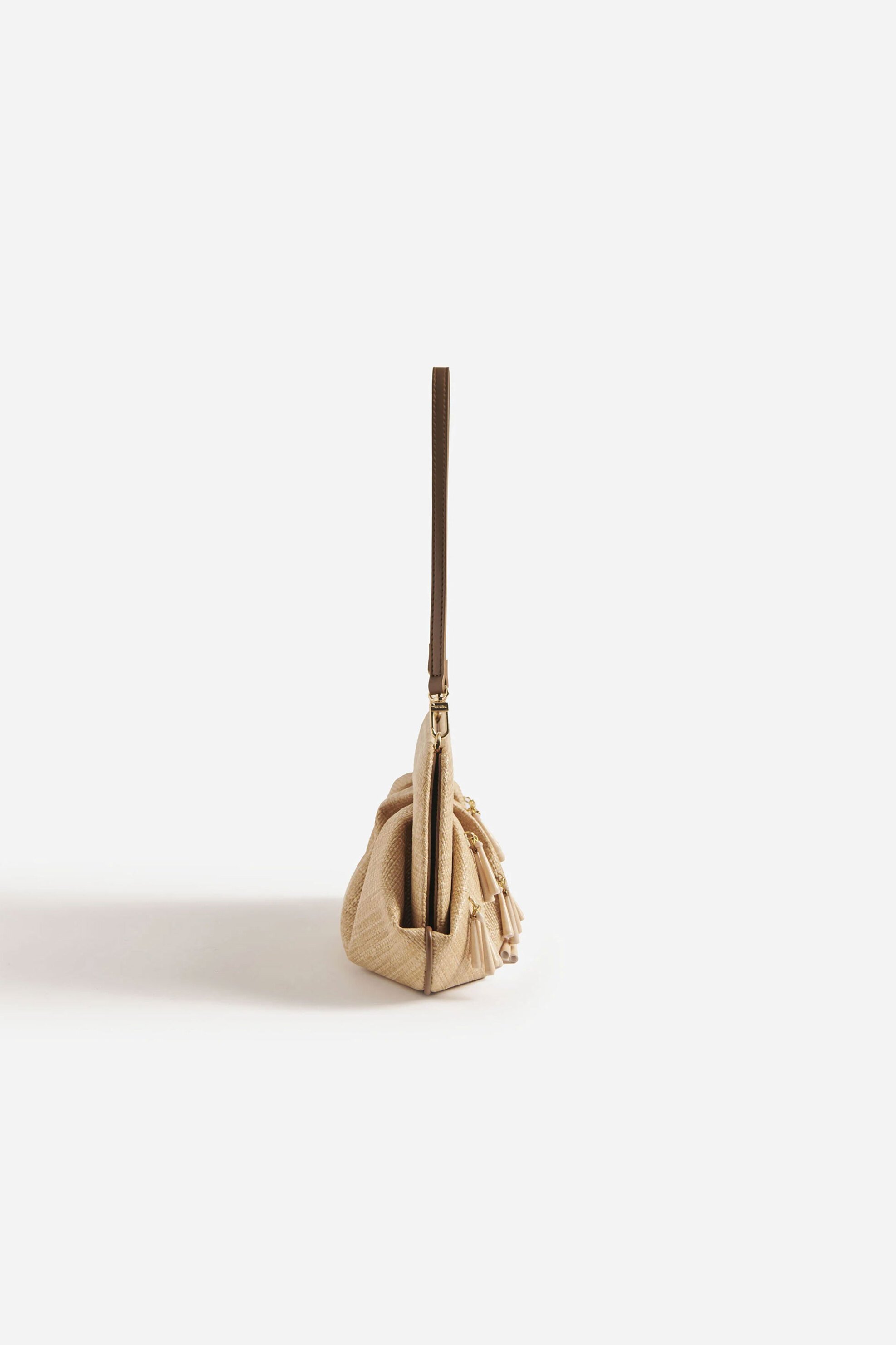 THEMOIRè Themoirè γυναικείο τσαντάκι clutch vegan από raffia "Emera" - TMSS25EMROP113 Μπεζ - 3