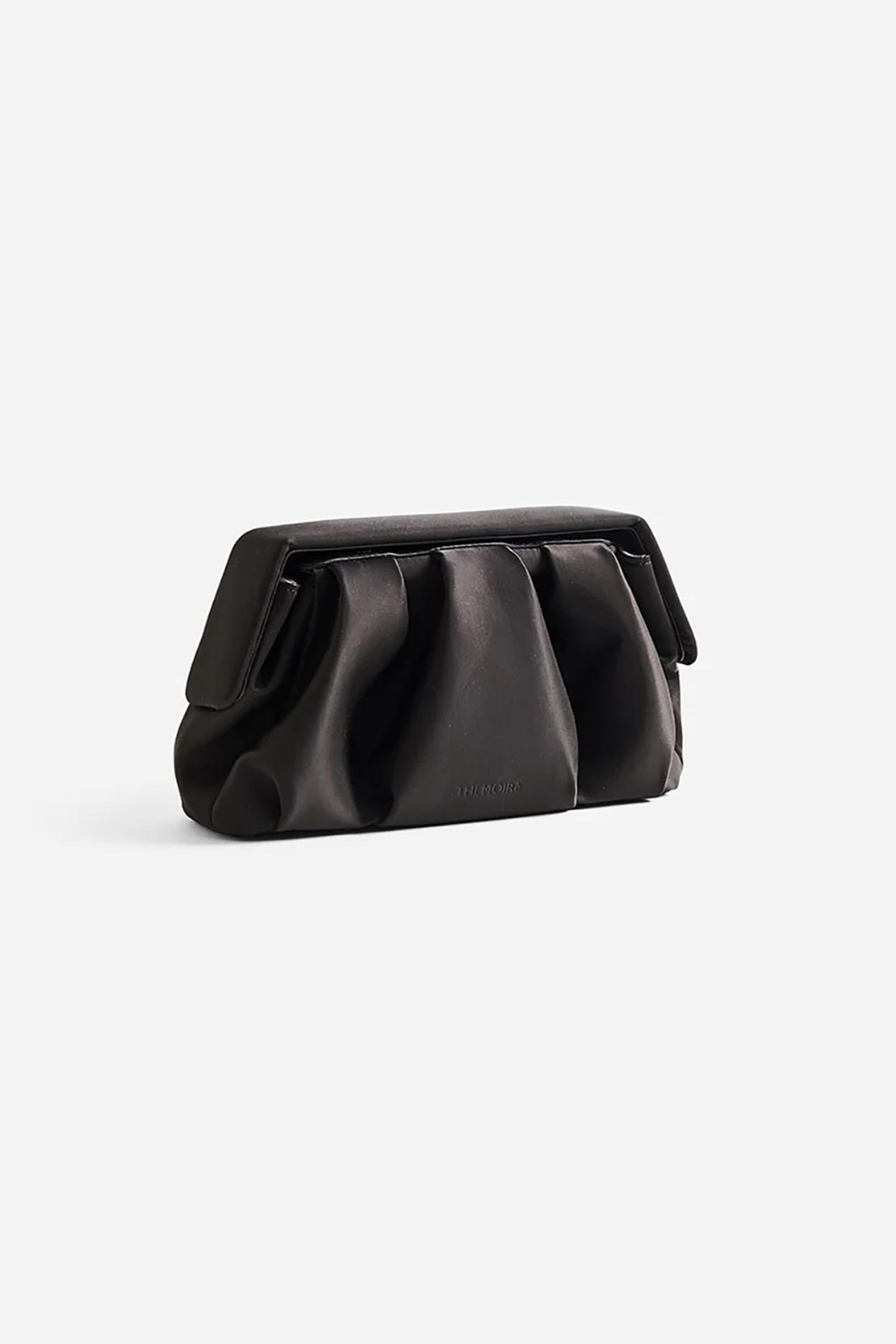 Themoirè γυναικείο τσαντάκι clutch vegan satin "Afrodite" - TMFW25AFSA1 Μαύρο φωτογραφία