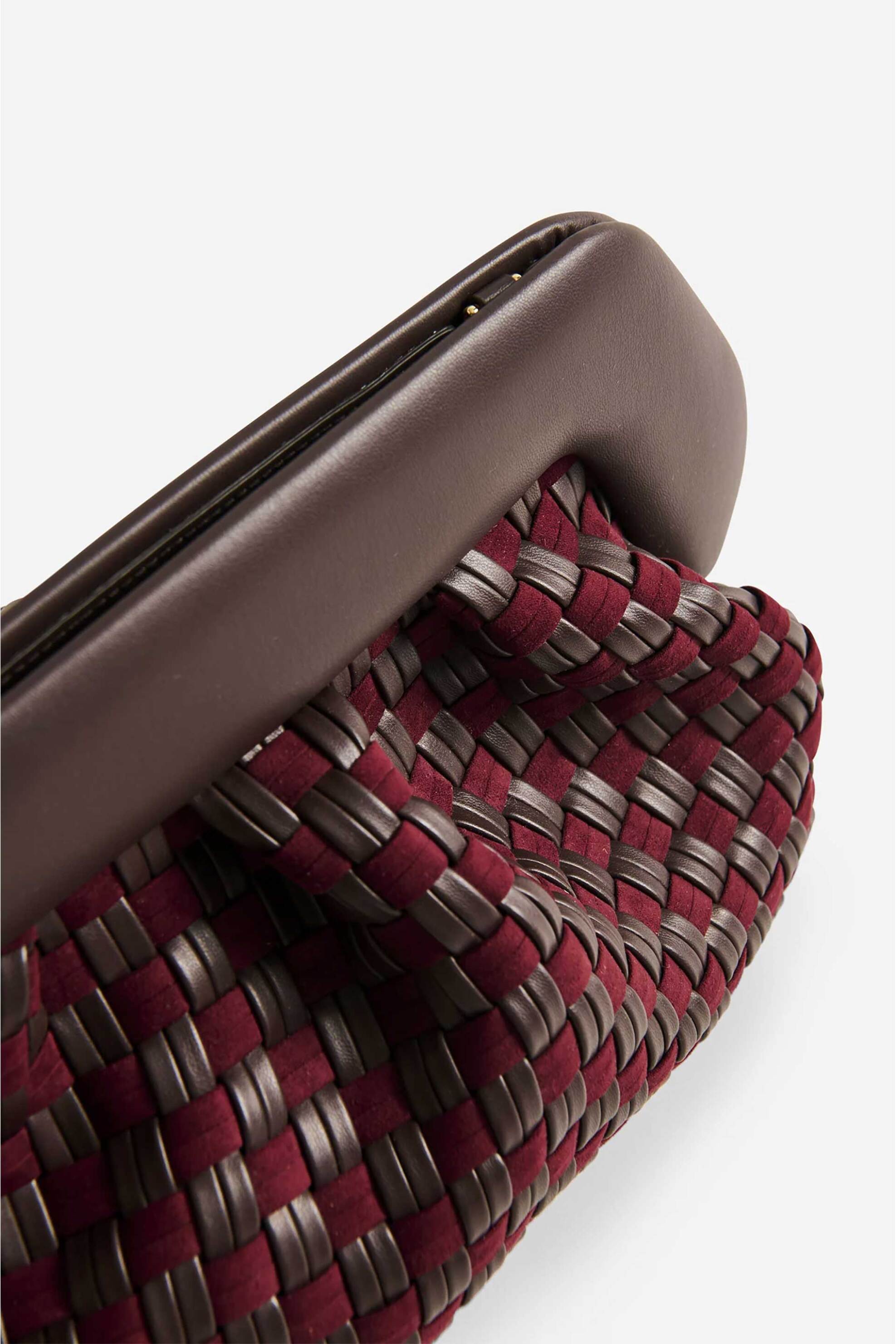 Themoirè γυναικείο τσαντάκι clutch vegan micro weaved suede "Bios" - TMFW25BMWSUE109 Μπορντό φωτογραφία