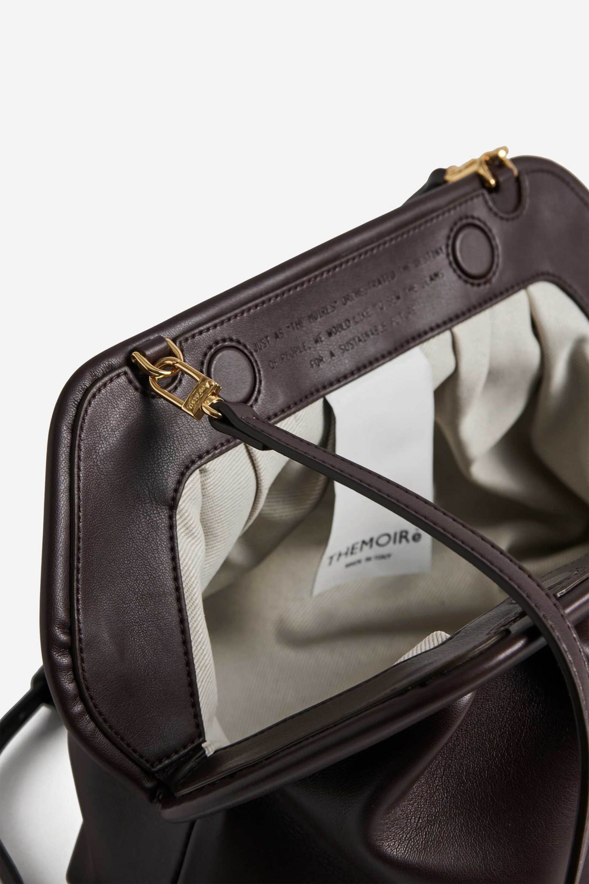 THEMOIRè Themoirè γυναικείο τσαντάκι clutch vegan "Bios" - TMFW25BN109 Καφέ Σκούρο - 4