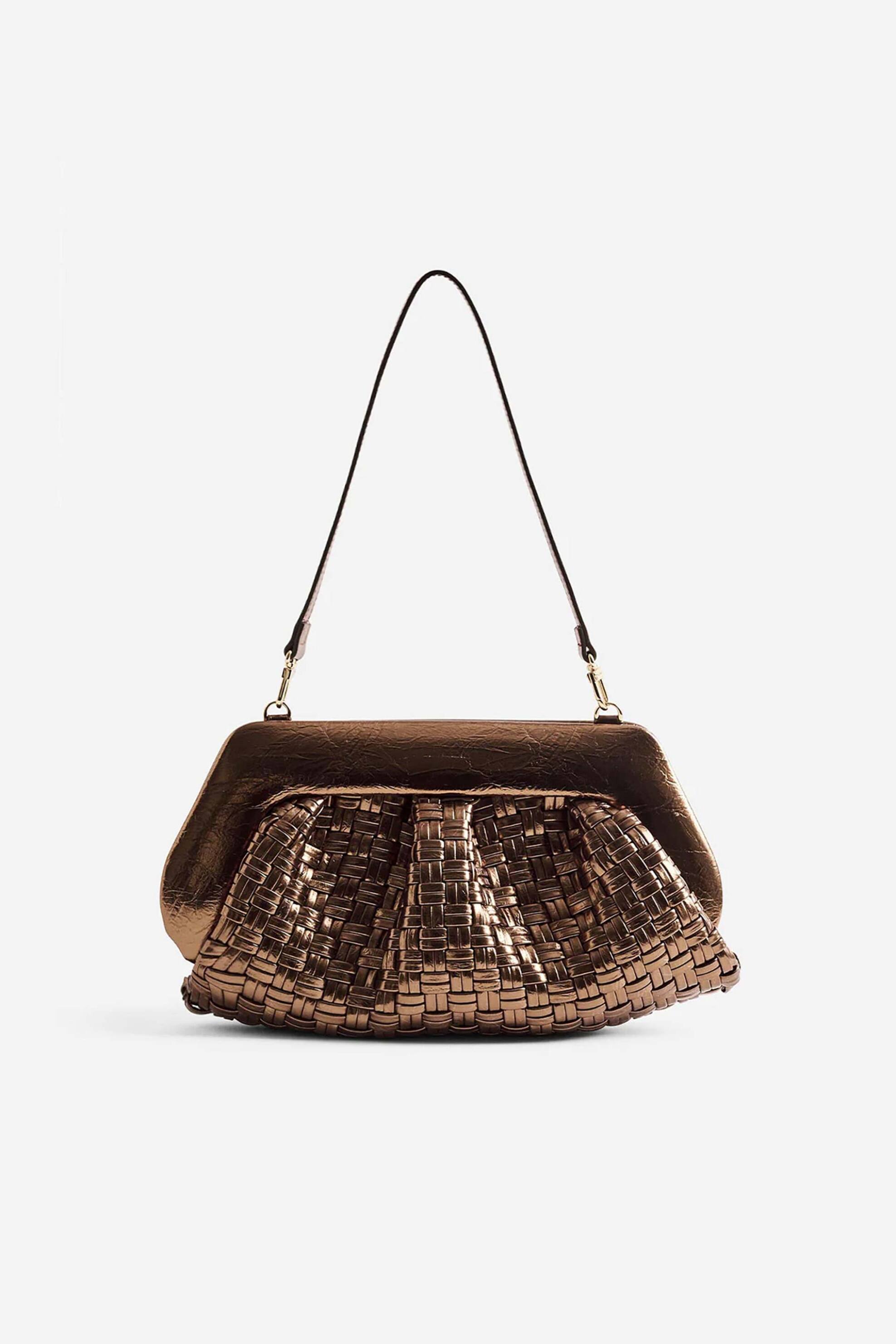 Themoirè γυναικείο τσαντάκι clutch vegan micro weaved "Emera" | ONE SIZE