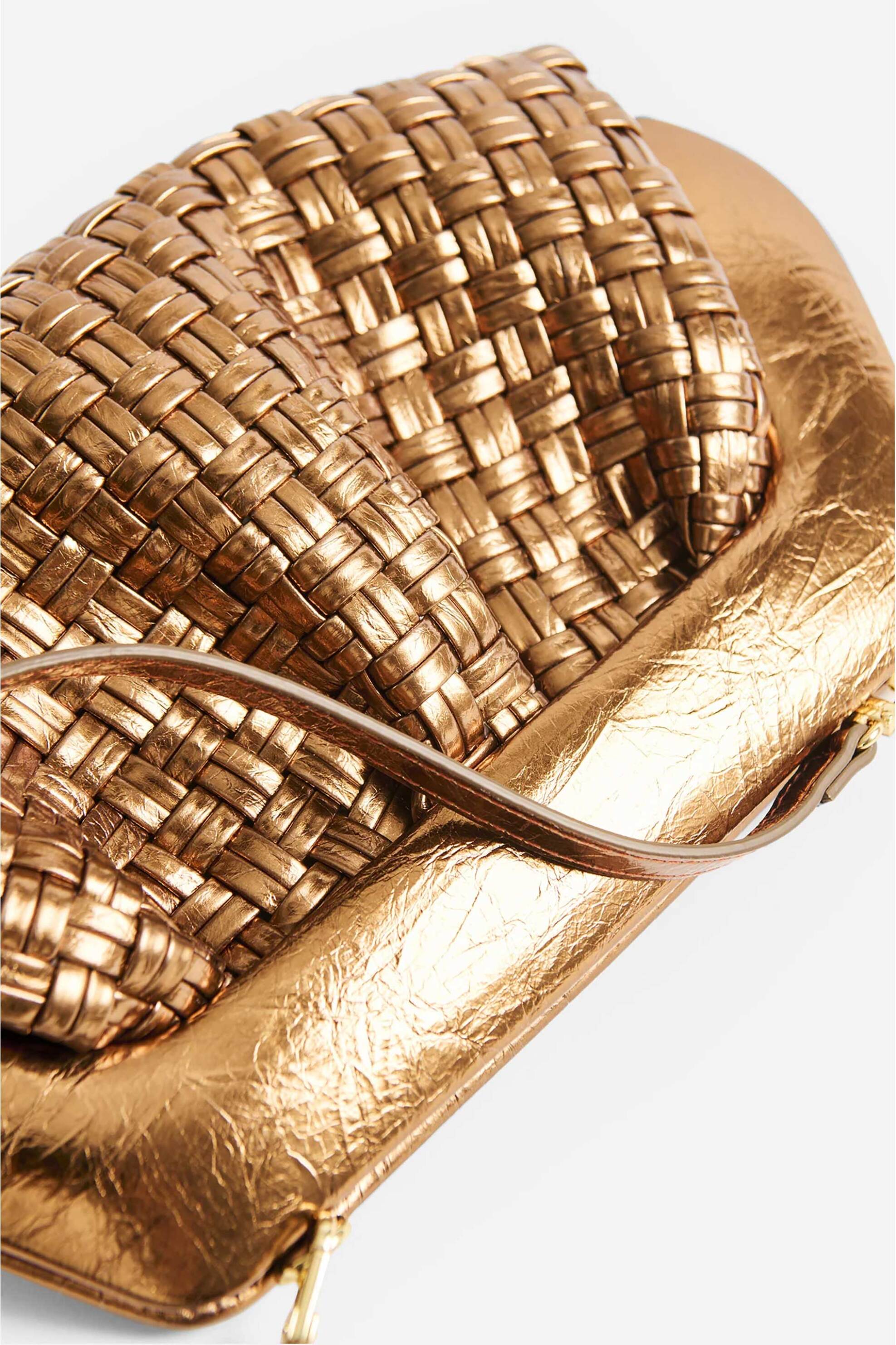 Themoirè γυναικείο τσαντάκι clutch vegan micro weaved "Emera" - TMFW25EMRMWL127 Μπρονζέ φωτογραφία