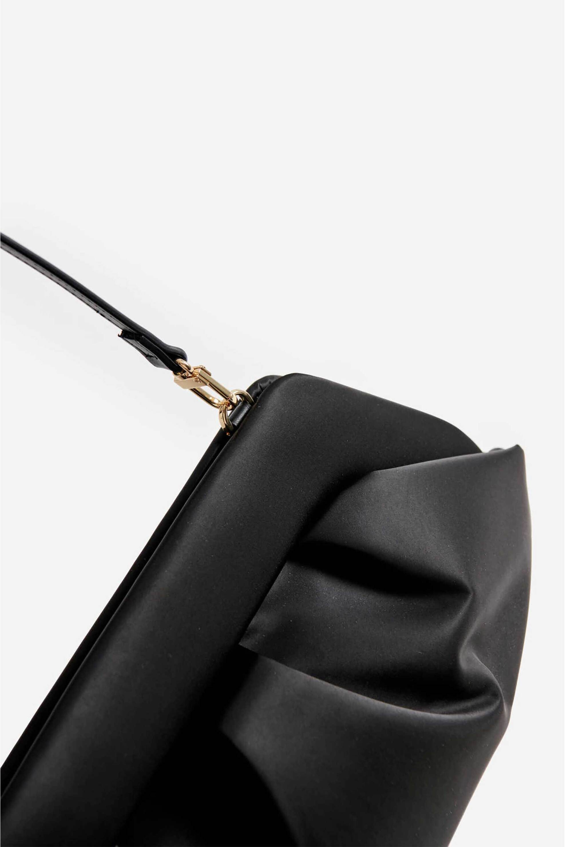 Themoirè γυναικείο τσαντάκι clutch vegan satin "Emera" - TMFW25EMRSA1 Μαύρο φωτογραφία