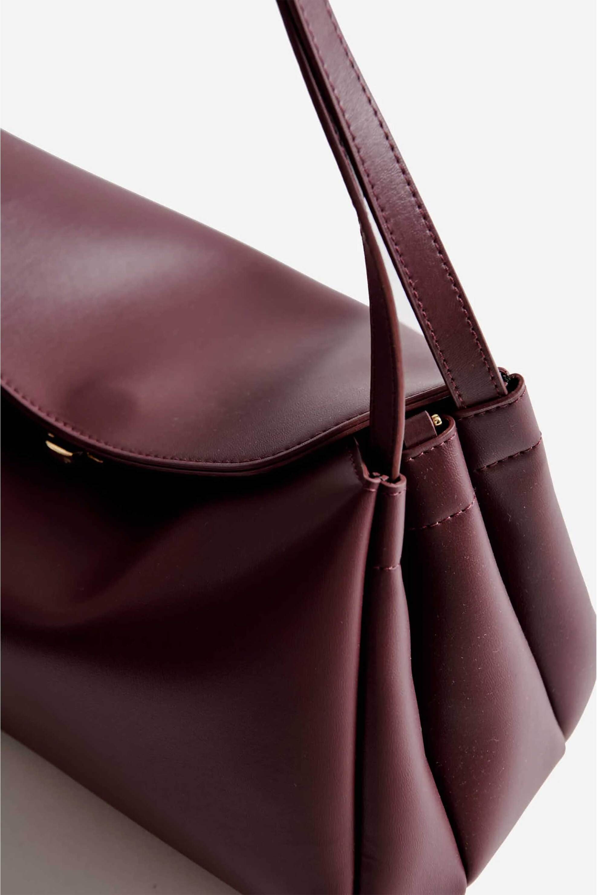 Themoirè γυναικεία τσάντα ώμου vegan "Eudora" - TMFW25EUDN120 Μπορντό φωτογραφία
