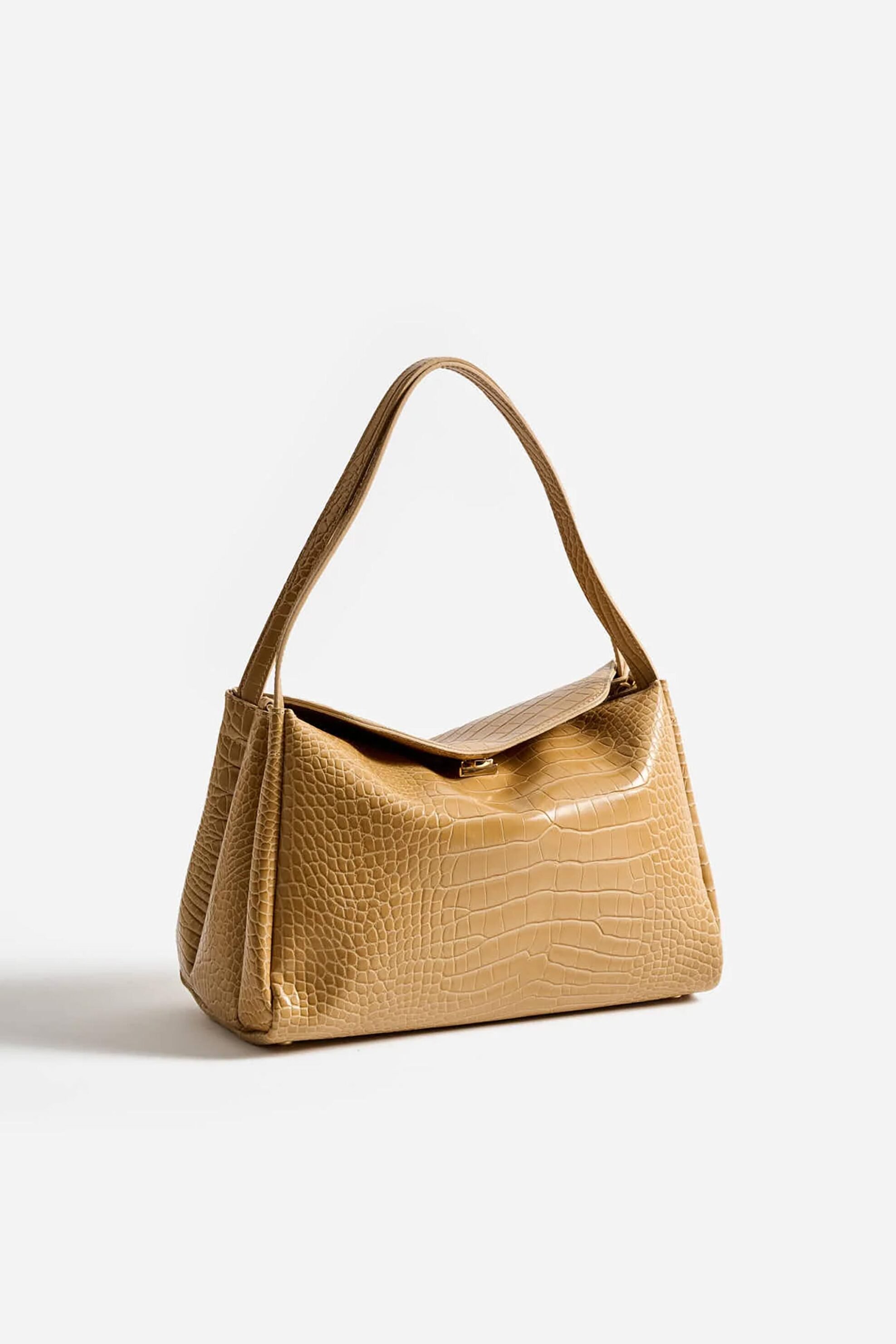 Themoirè γυναικεία τσάντα ώμου vegan croco "Eudora" - TMFW25EUDR124 Μπεζ φωτογραφία