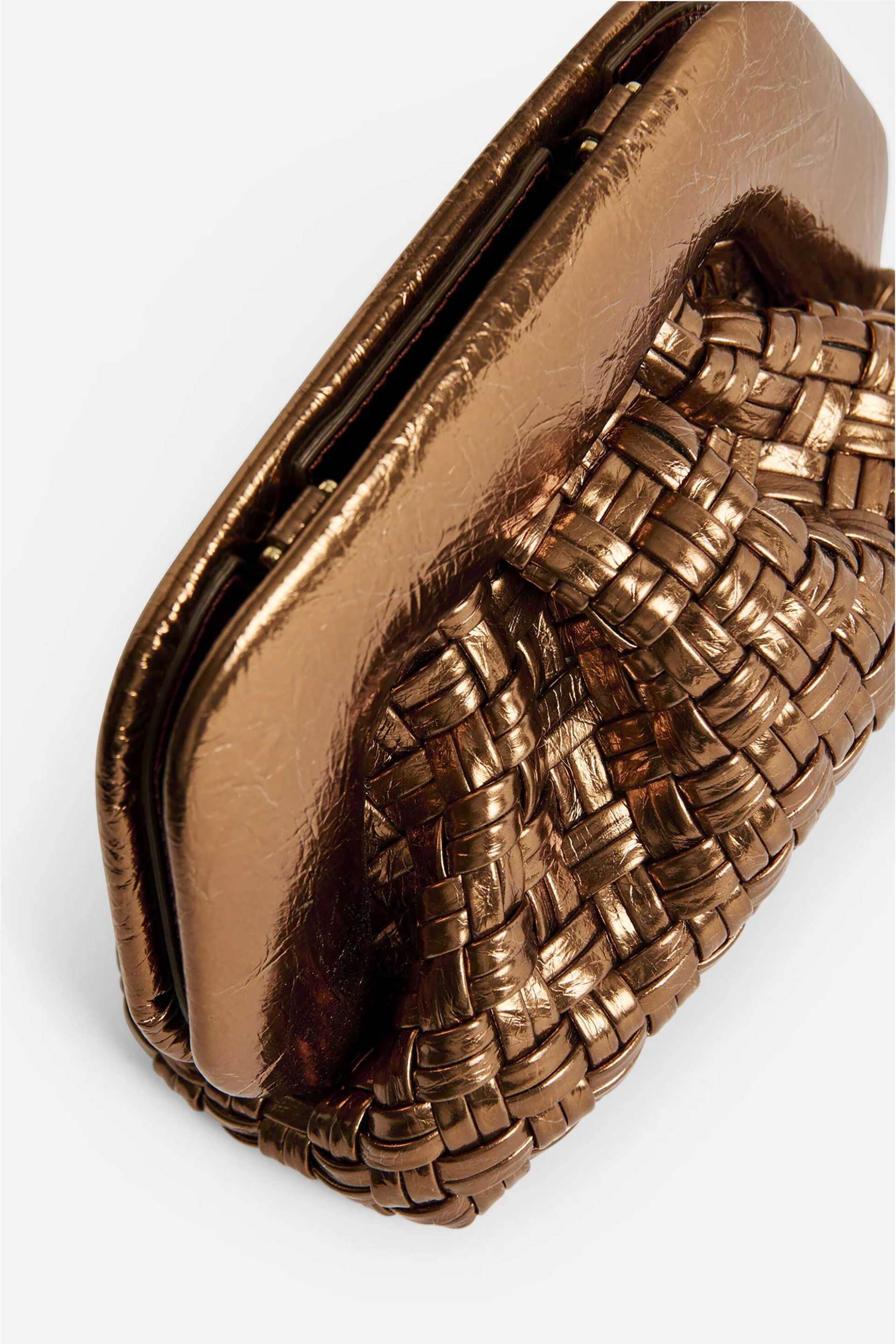 Themoirè γυναικείο τσαντάκι clutch vegan micro weaved "Gea" - TMFW25GMWL127 Μπρονζέ φωτογραφία