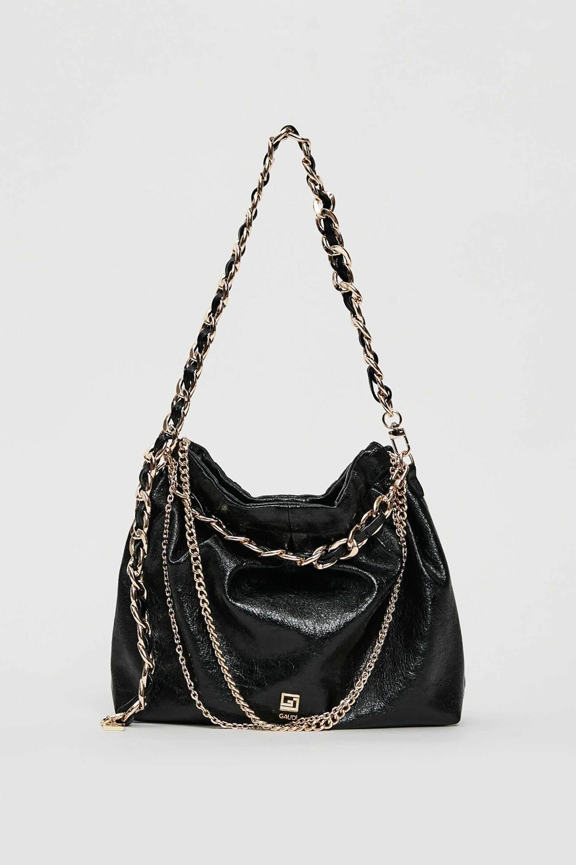 GAUDÍ Gaudi γυναικεία τσάντα ώμου με αλυσίδες - V5AI-12490 Μαύρο