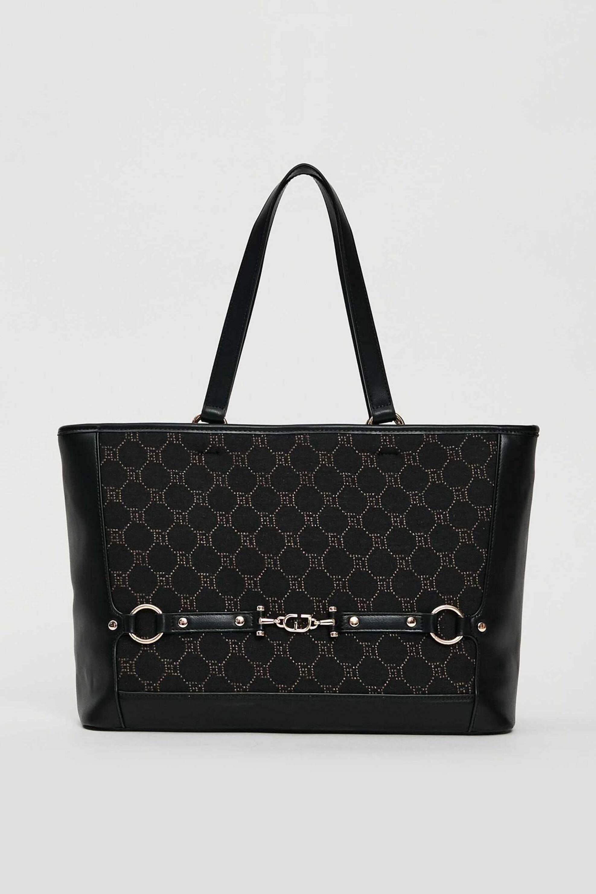 Gaudi γυναικεία τσάντα ώμου με all-over jacquard logo - V5AI-12500 Μαύρο