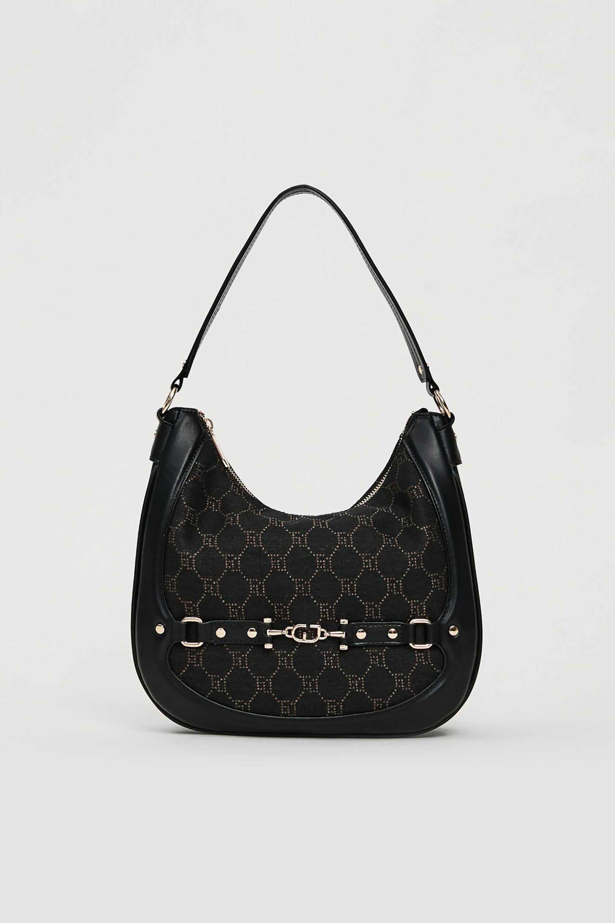 Gaudi γυναικεία τσάντα ώμου με all-over jacquard logo - V5AI-12501 Μαύρο