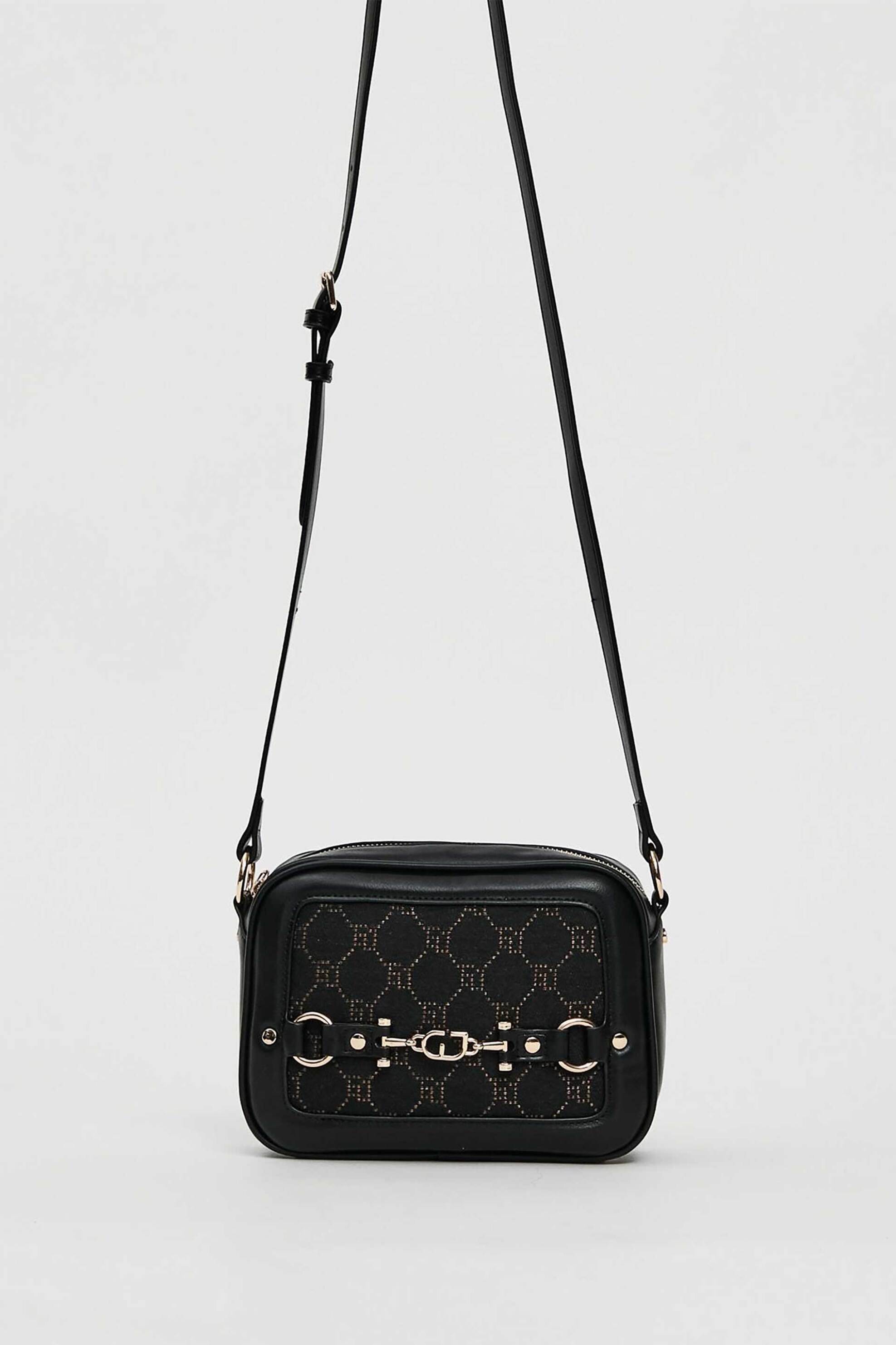 GAUDÍ Gaudi γυναικεία τσάντα crossbody με all-over jacquard logo - V5AI-12505 Μαύρο