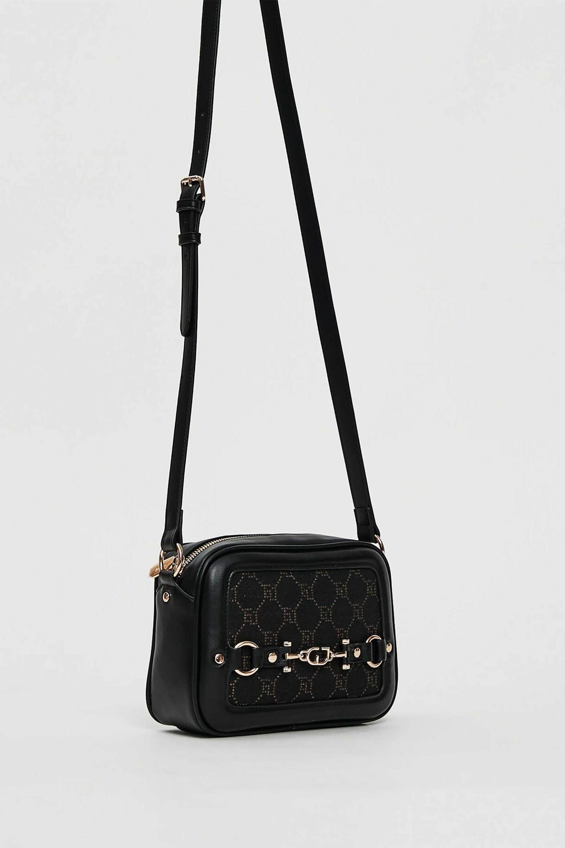 Gaudi γυναικεία τσάντα crossbody με all-over jacquard logo - V5AI-12505 Μαύρο φωτογραφία