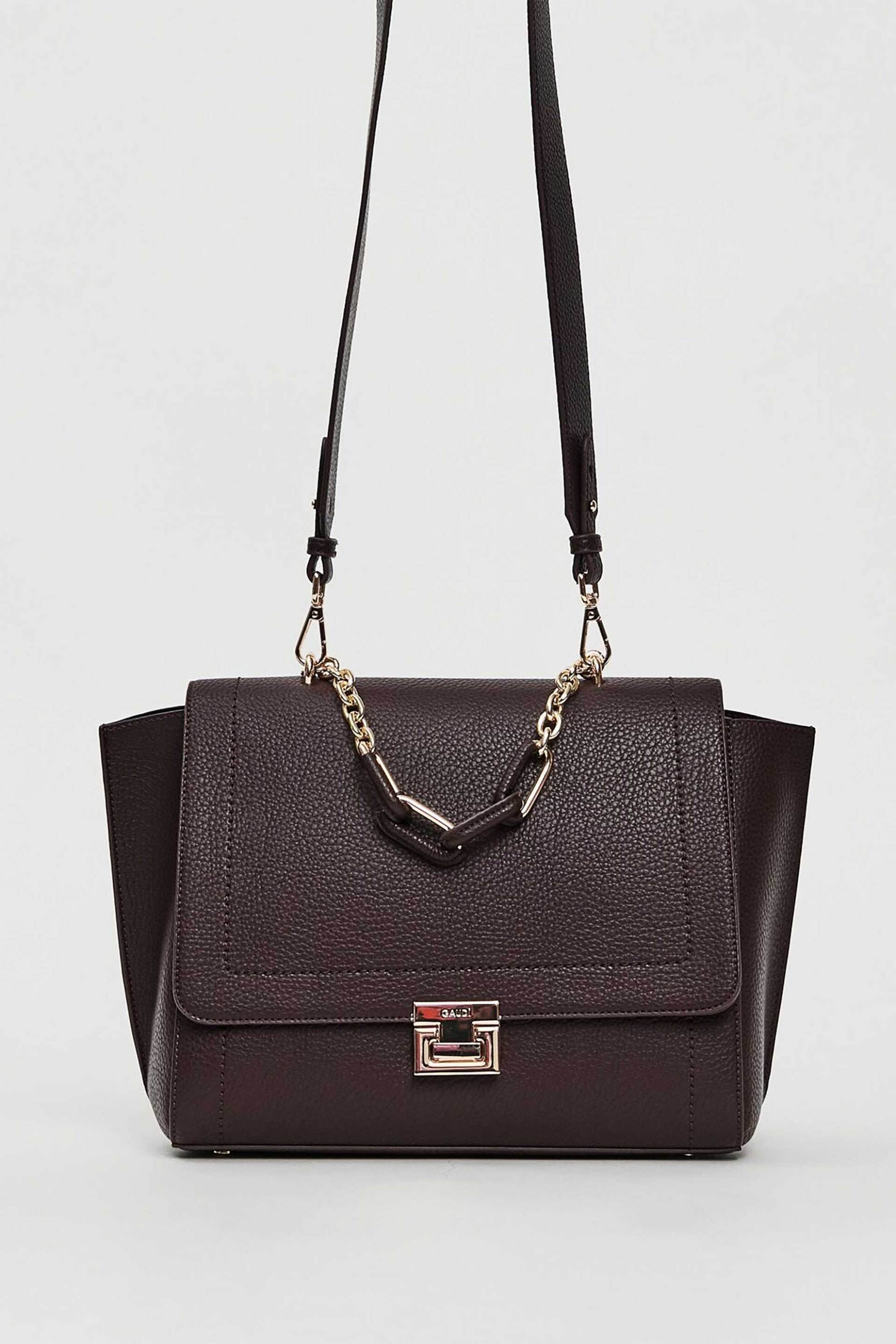 Gaudi γυναικεία τσάντα crossbody με αλυσίδα χειρός - V5AI-12410 Μπορντό