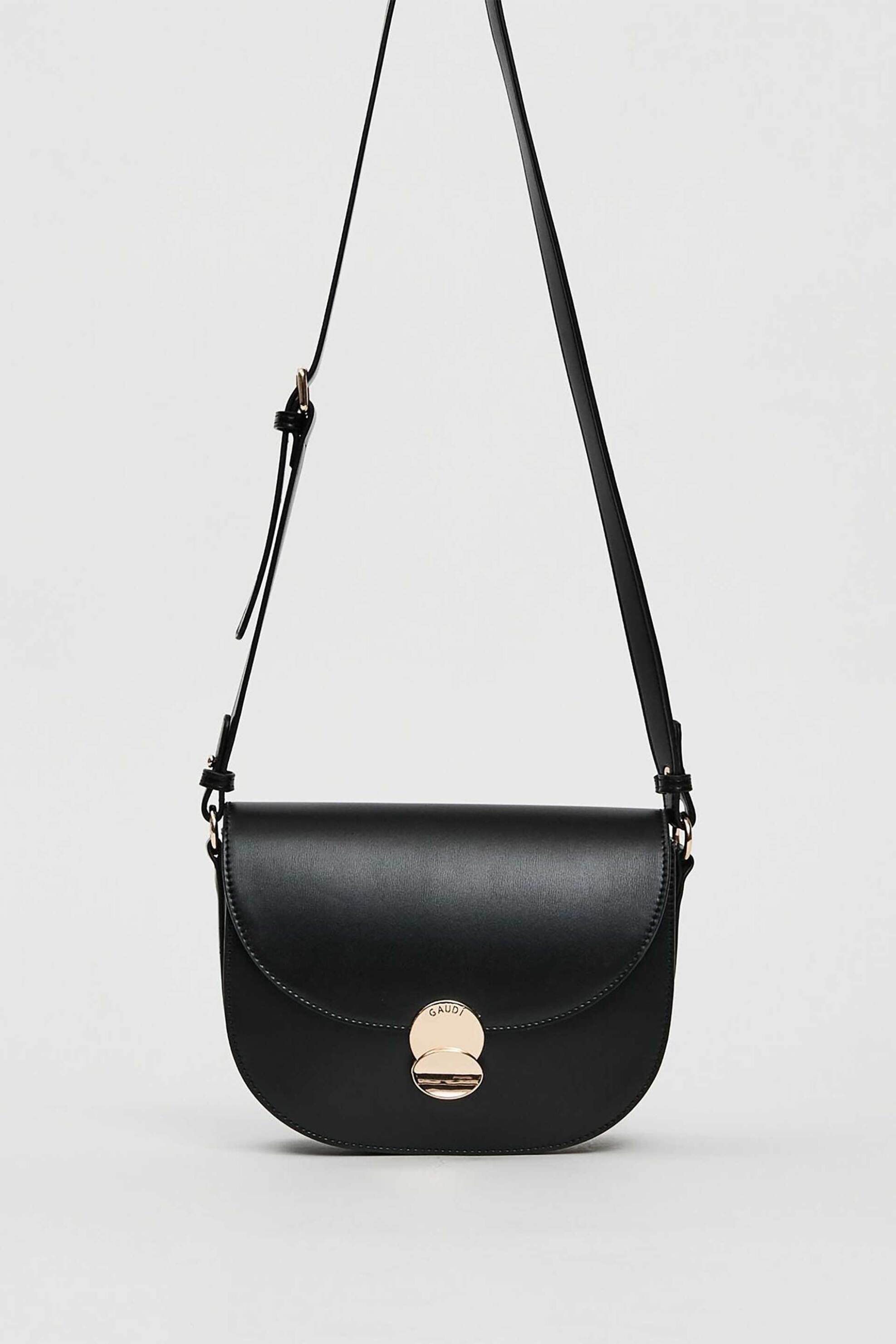 GAUDÍ Gaudi γυναικεία τσάντα crossbody με μεταλλικό κούμπωμα - V5AI-12460 Μαύρο