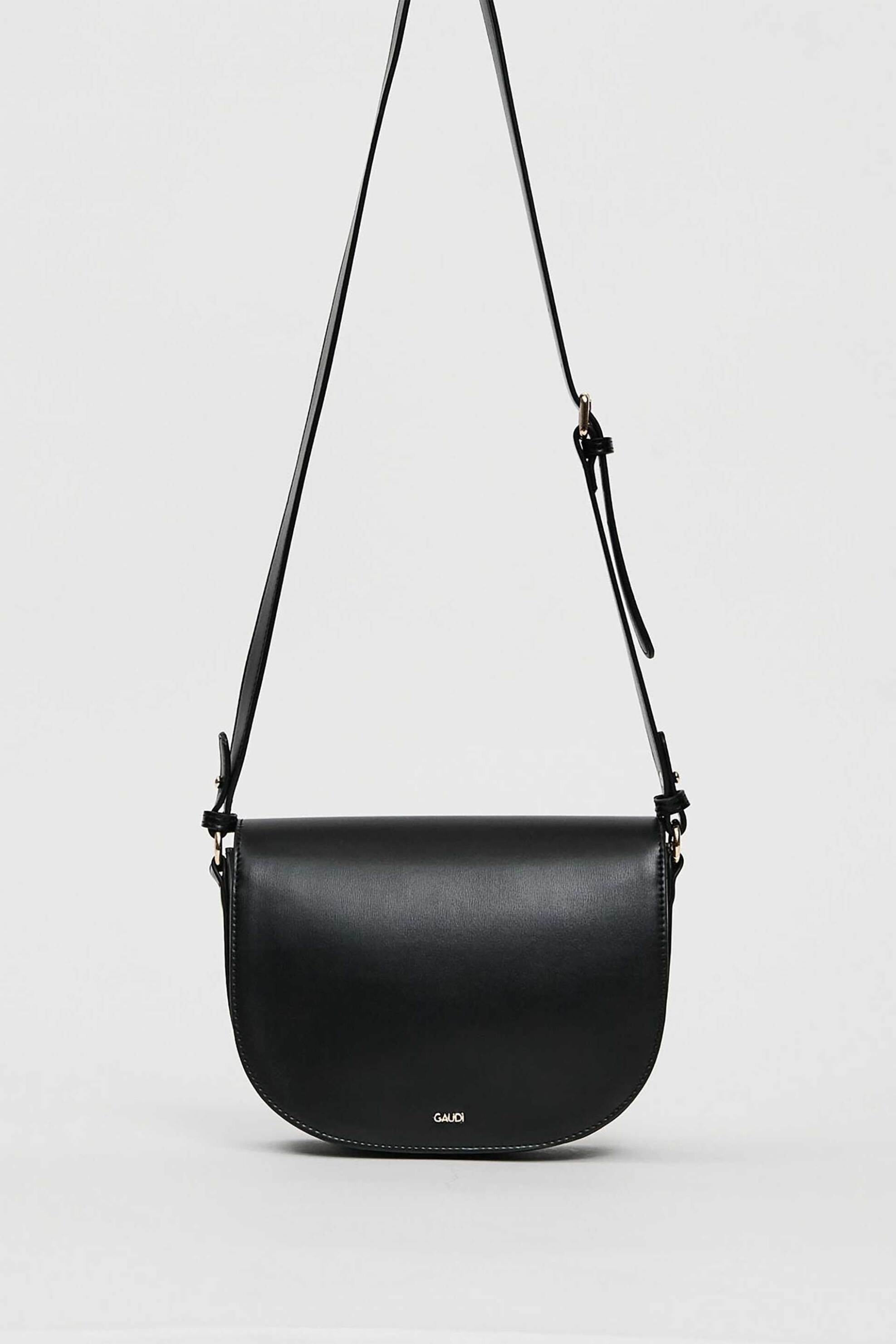 Gaudi γυναικεία τσάντα crossbody με μεταλλικό κούμπωμα - V5AI-12460 Μαύρο φωτογραφία