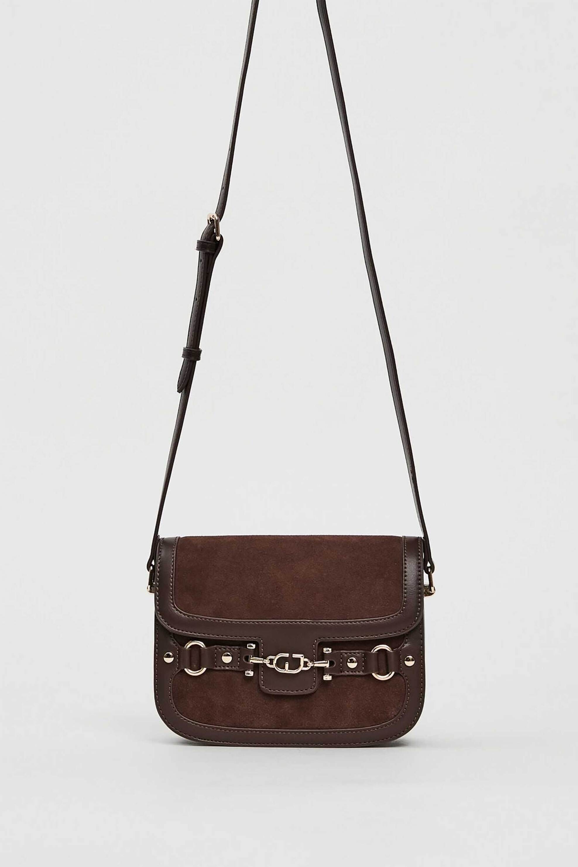 GAUDÍ Gaudi γυναικεία τσάντα crossbody με suede λεπτομέρεια - V5AI-12512 Καφέ