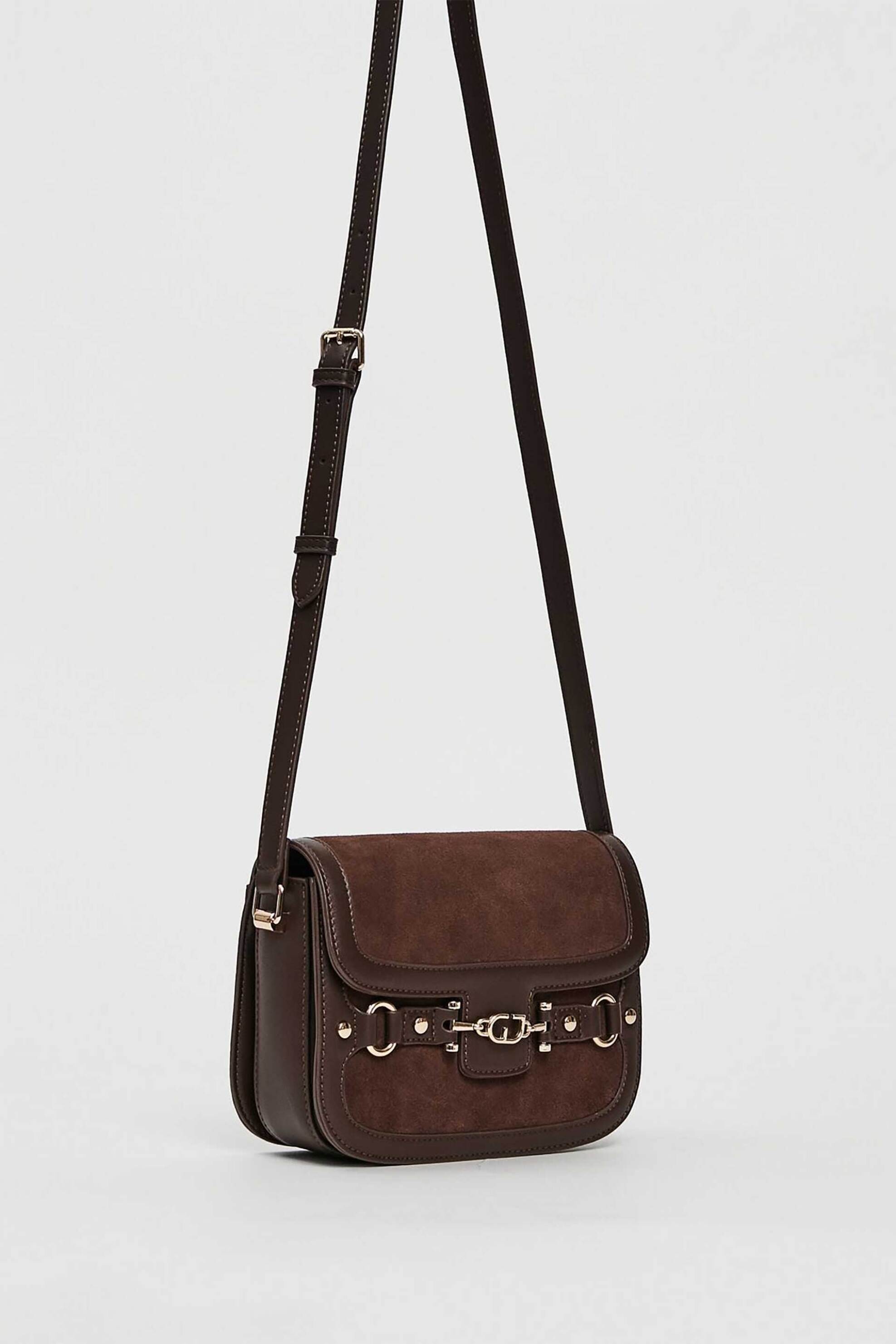 Gaudi γυναικεία τσάντα crossbody με suede λεπτομέρεια - V5AI-12512 Καφέ φωτογραφία