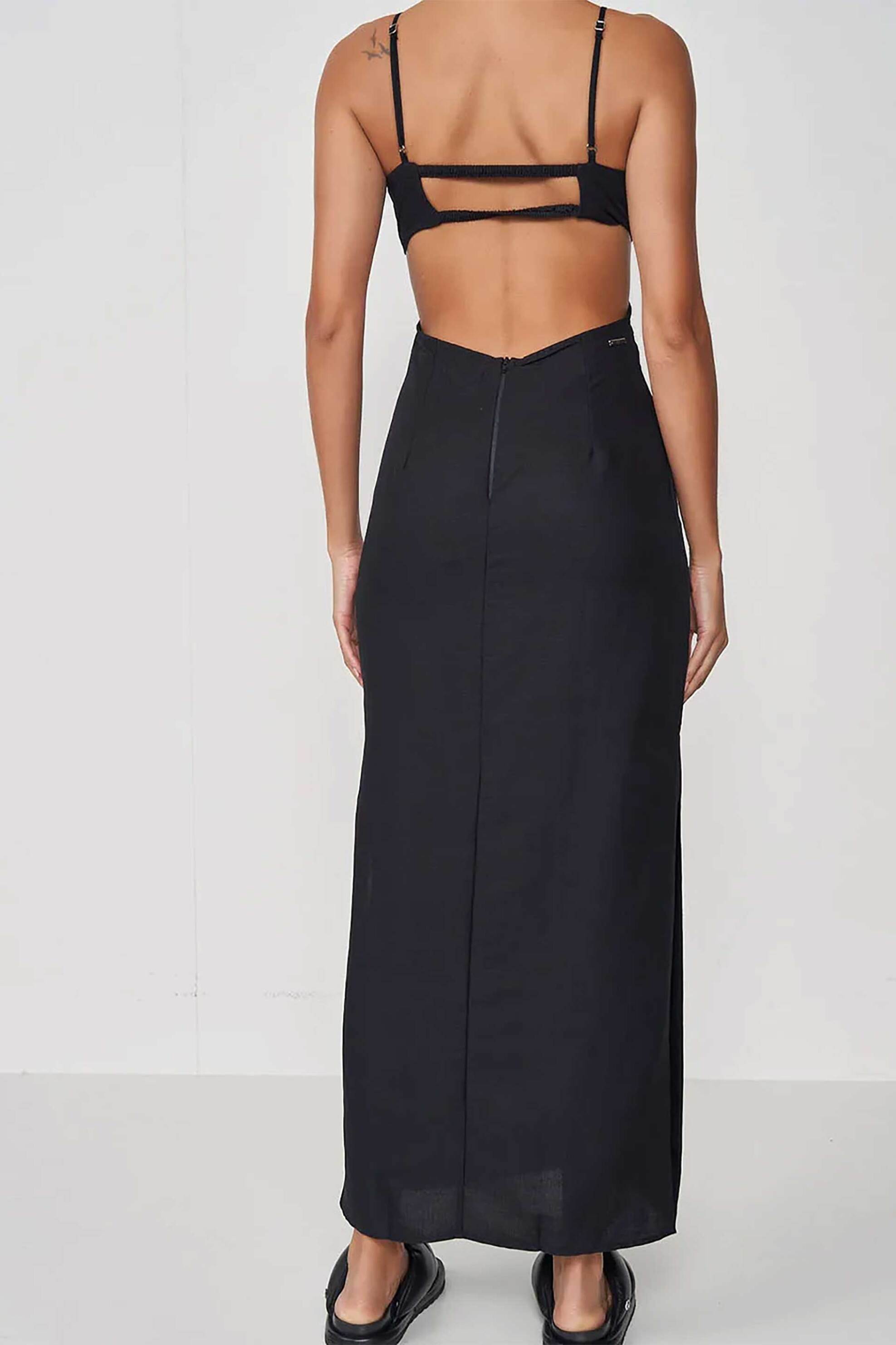 Colcci γυναικείο maxi φόρεμα με cut out σχέδιο - 440114019 Μαύρο φωτογραφία