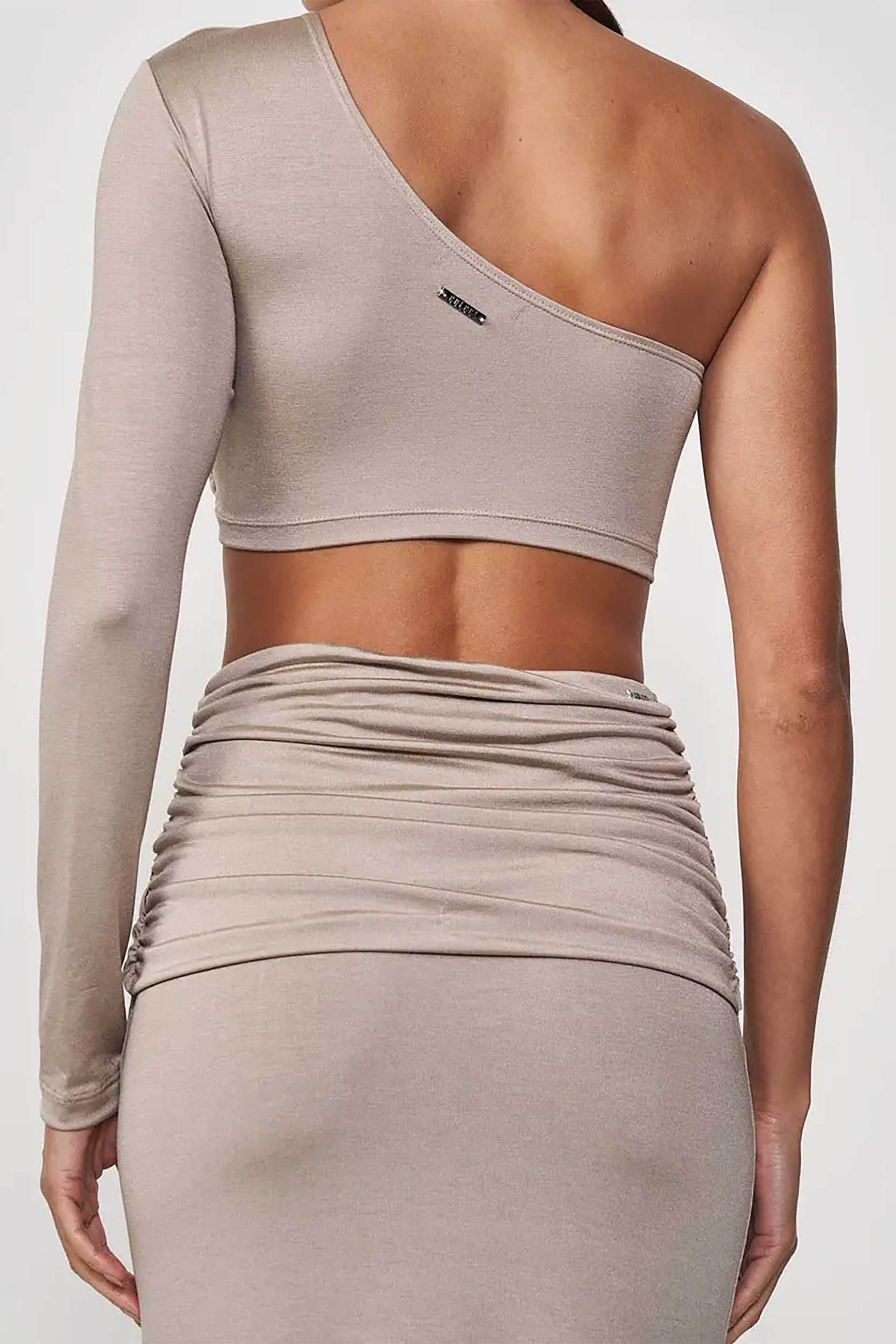 Colcci γυναικείο τοπ με έναν ώμο και αγκράφα cropped - 046.01.01903 Μπεζ φωτογραφία