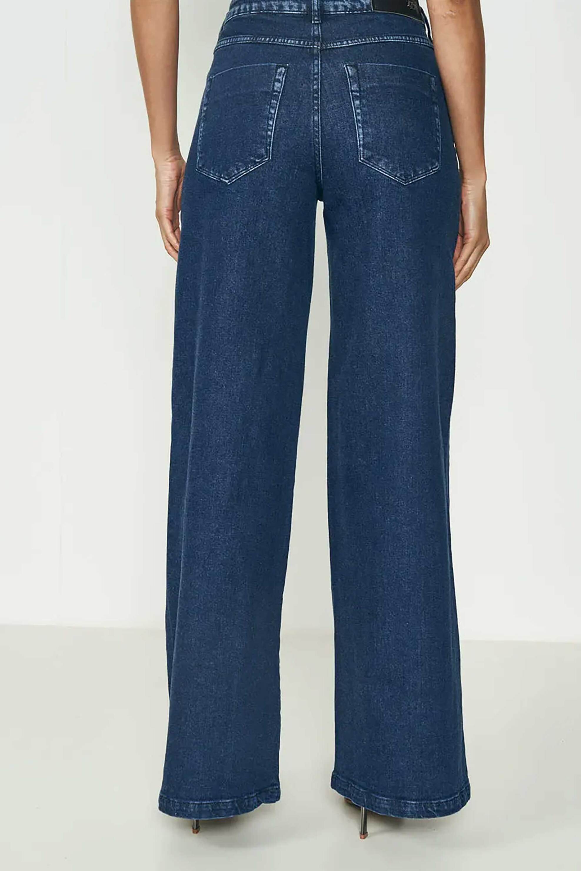 Colcci γυναικείο τζιν παντελόνι με τρουκς Wide Leg "Silvia" - 20190143 Denim Blue φωτογραφία