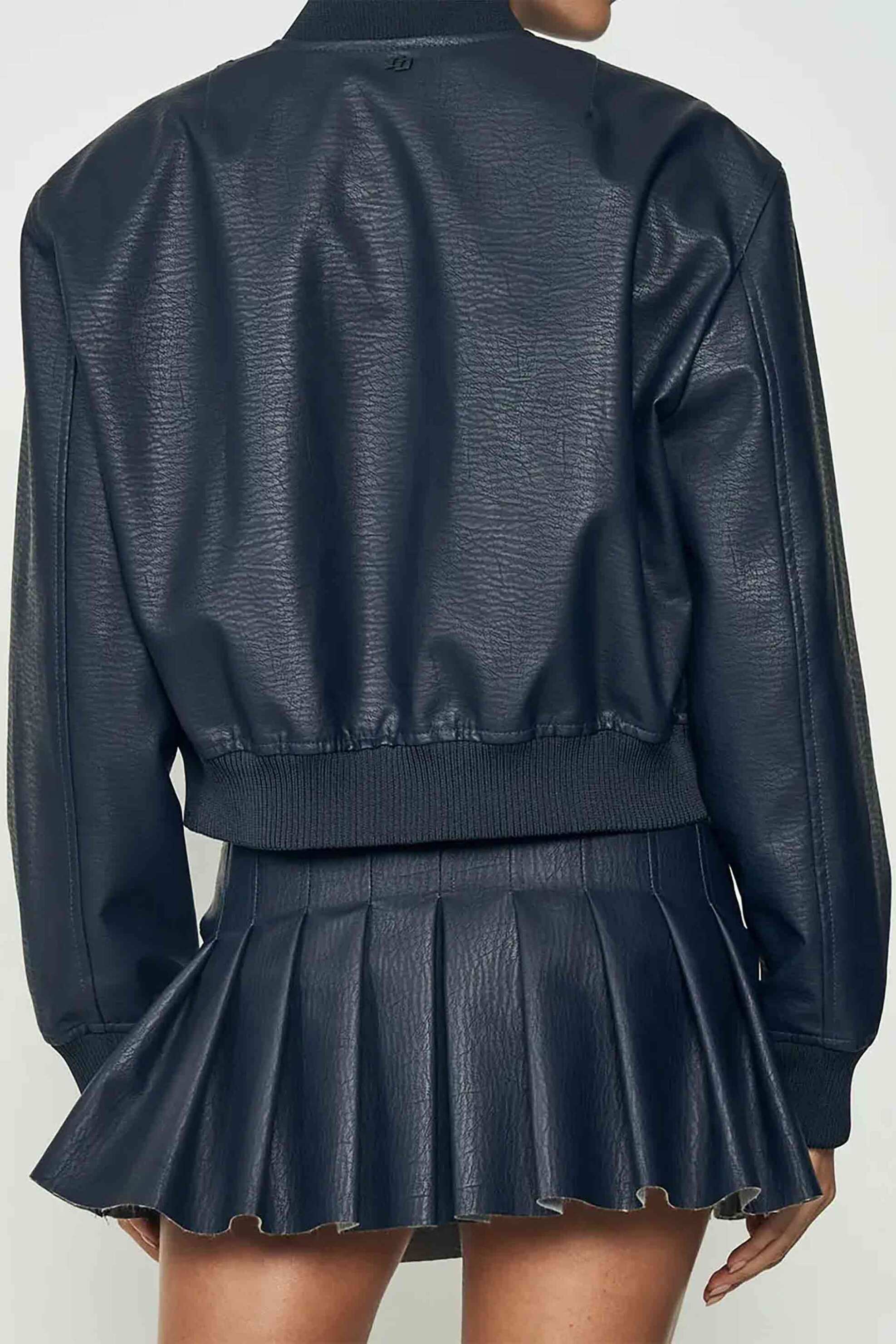 Colcci γυναικείο μπουφάν bomber με faux δέρμα "Νeo" - 320102268 Σκούρο Μπλε φωτογραφία