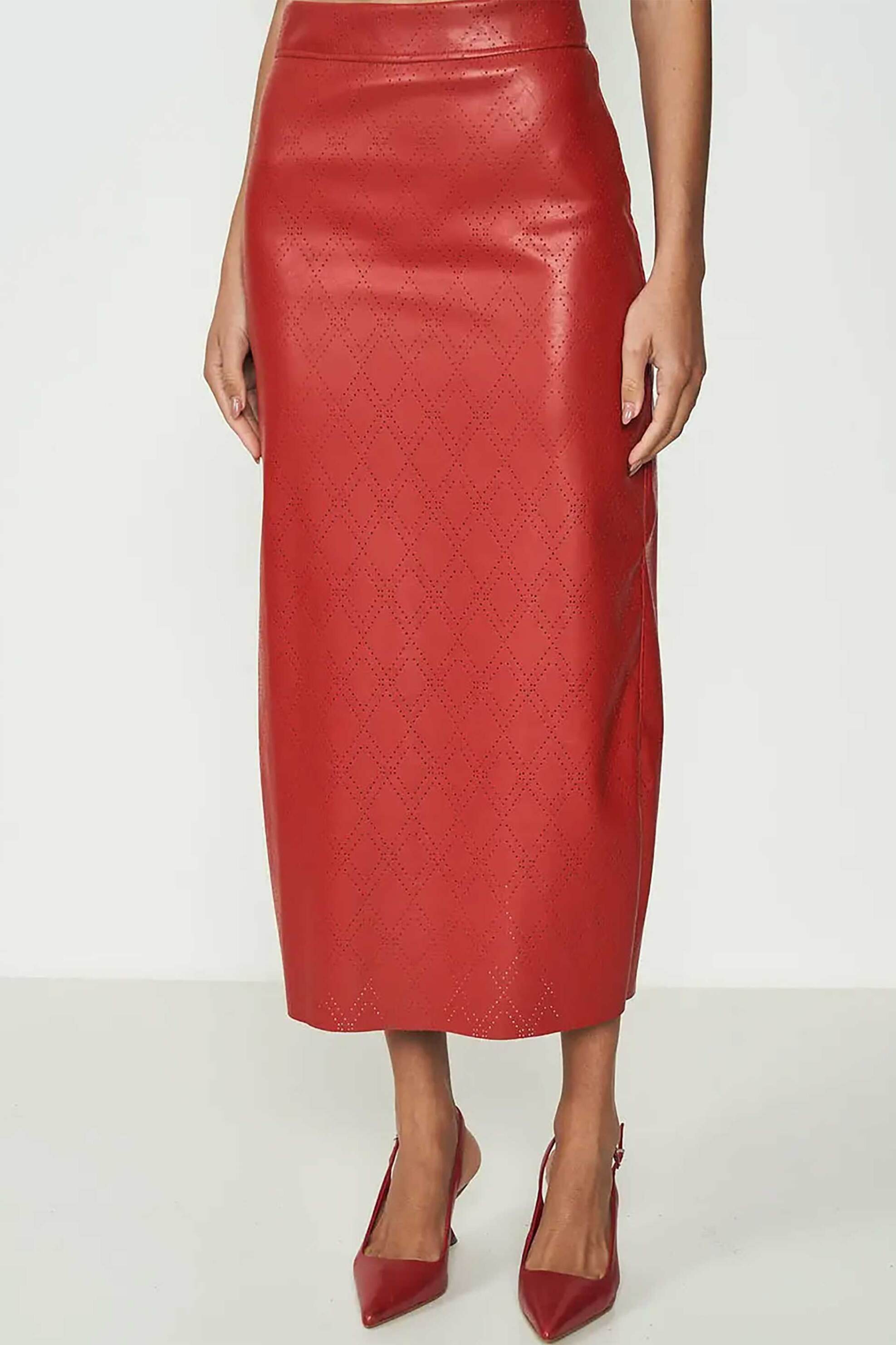 Colcci γυναικεία midi φούστα με άνοιγμα - 80104652 Κόκκινο φωτογραφία