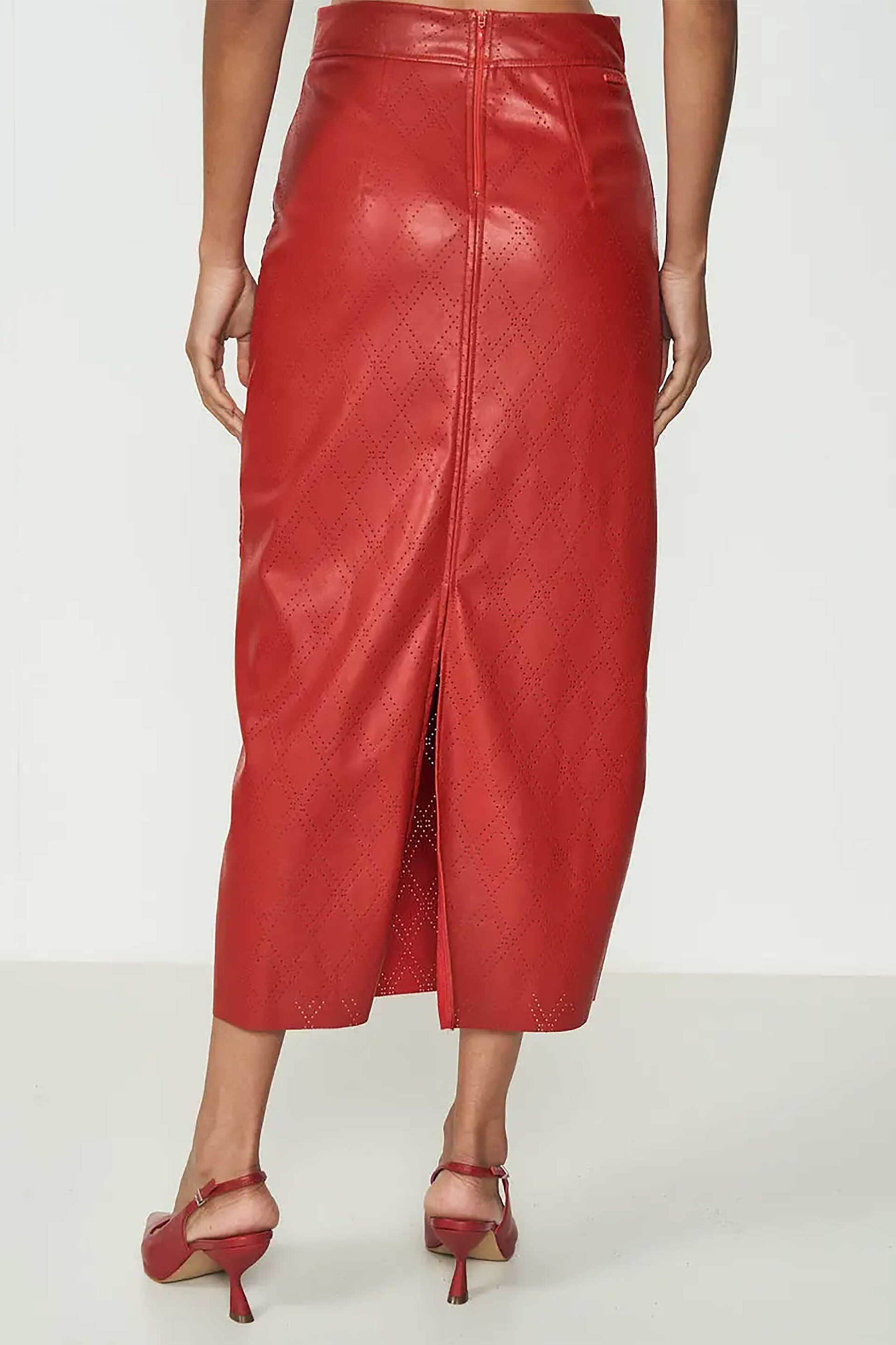 Colcci γυναικεία midi φούστα με άνοιγμα - 80104652 Κόκκινο φωτογραφία