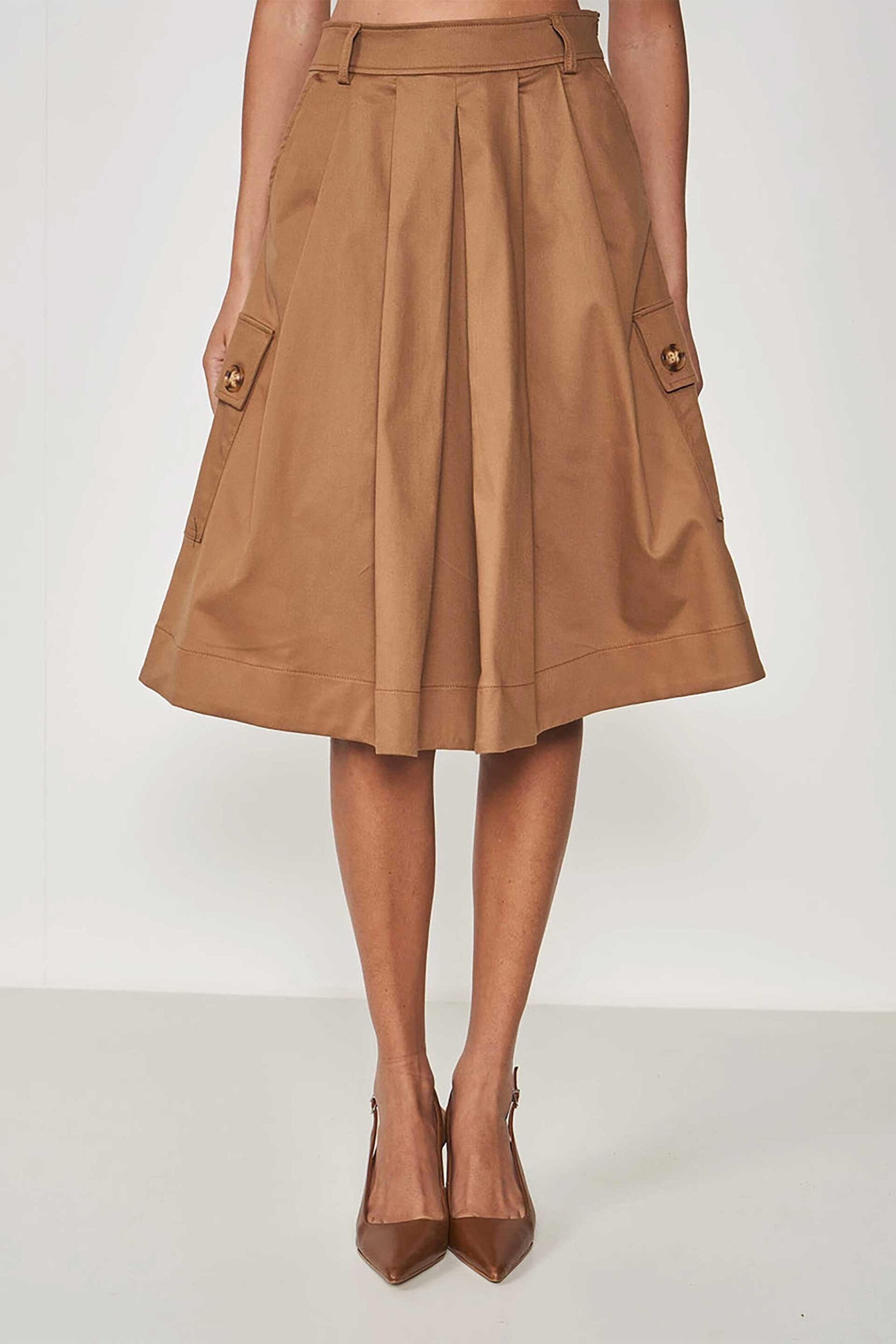 Colcci γυναικεία midi φούστα με cargo τσέπες - 80104697 Ταμπά φωτογραφία