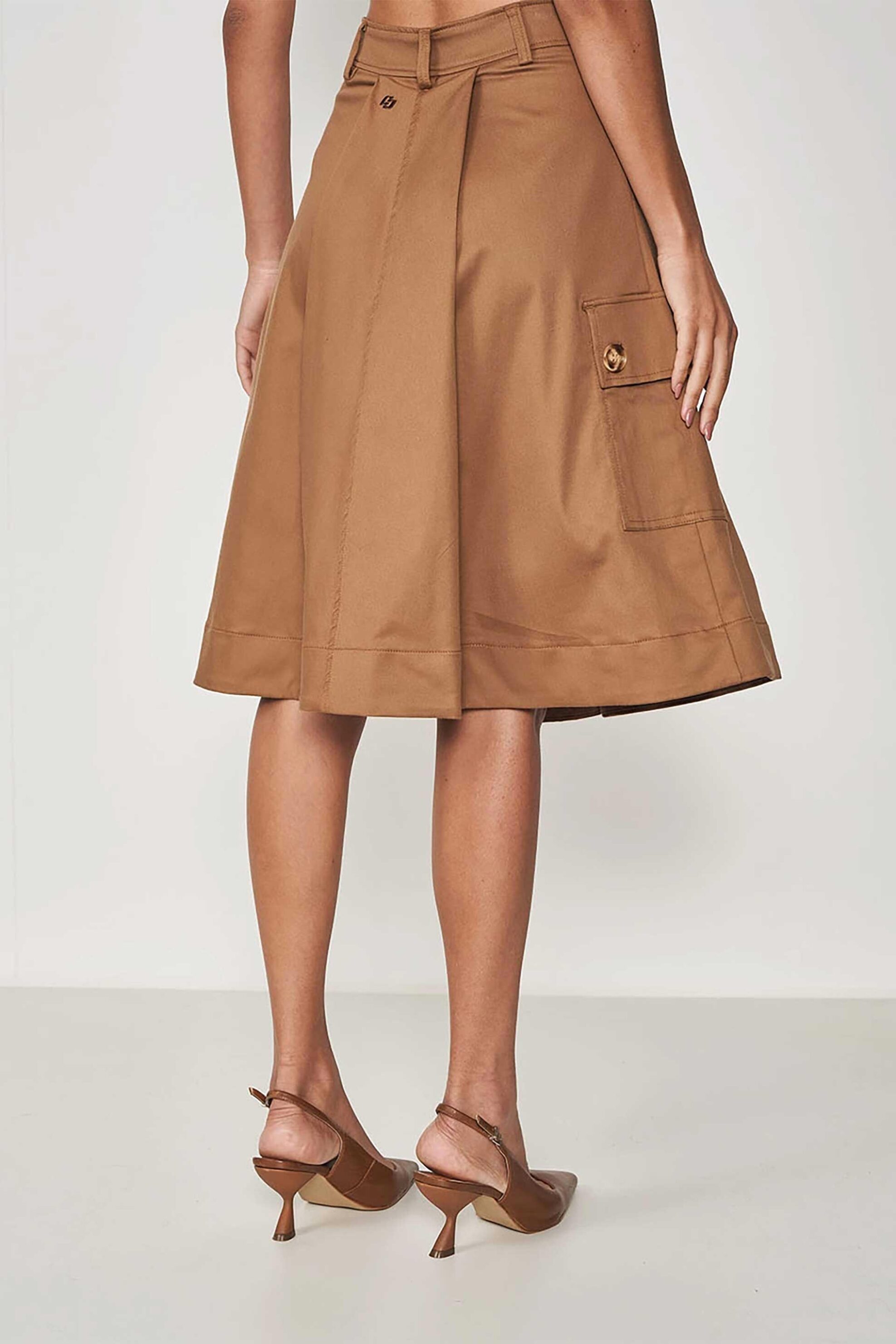Colcci γυναικεία midi φούστα με cargo τσέπες - 80104697 Ταμπά φωτογραφία