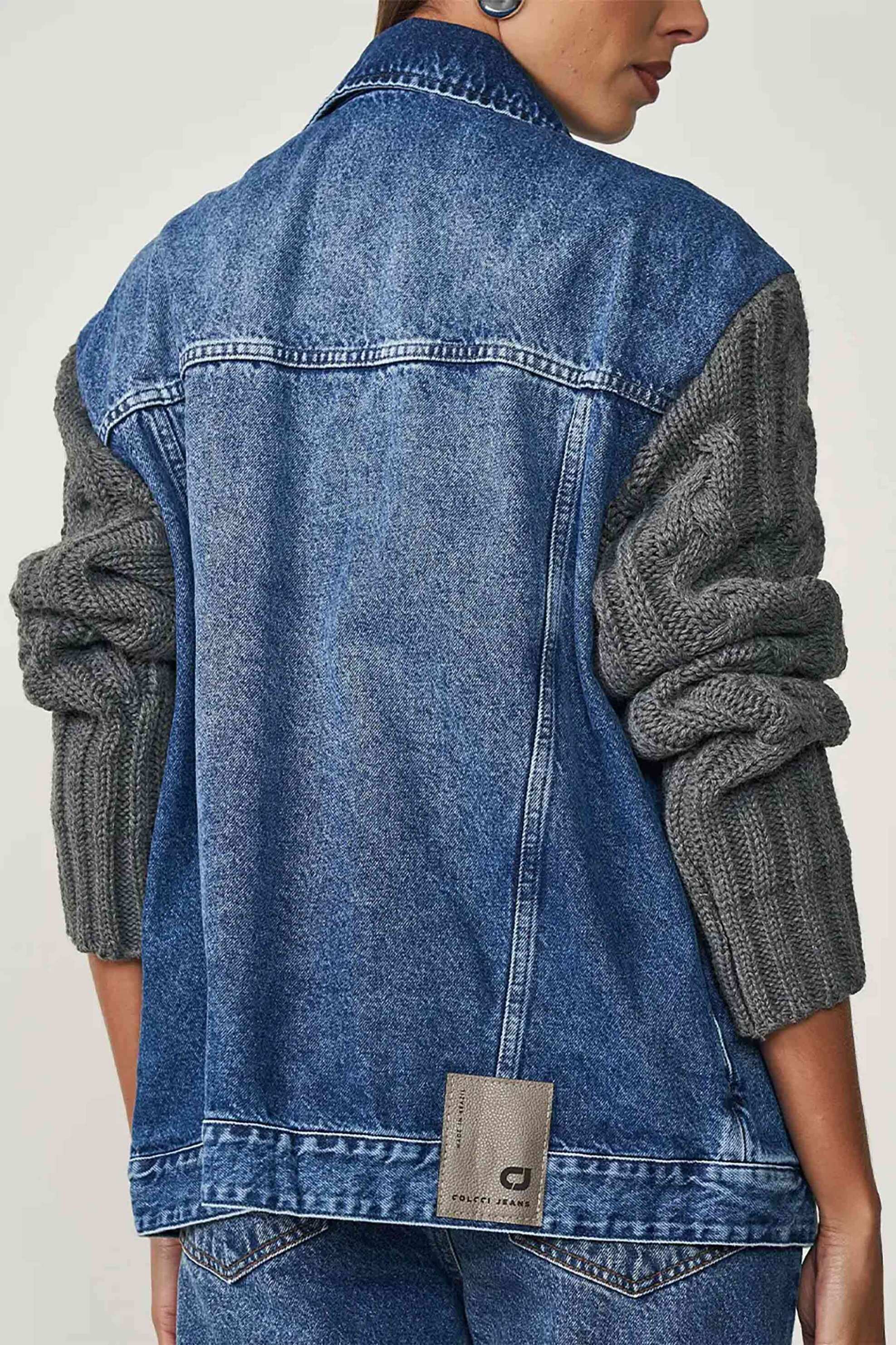 Colcci γυναικείο denim μπουφάν με πλεκτά μανίκια - 032.11.00095 Denim Blue φωτογραφία