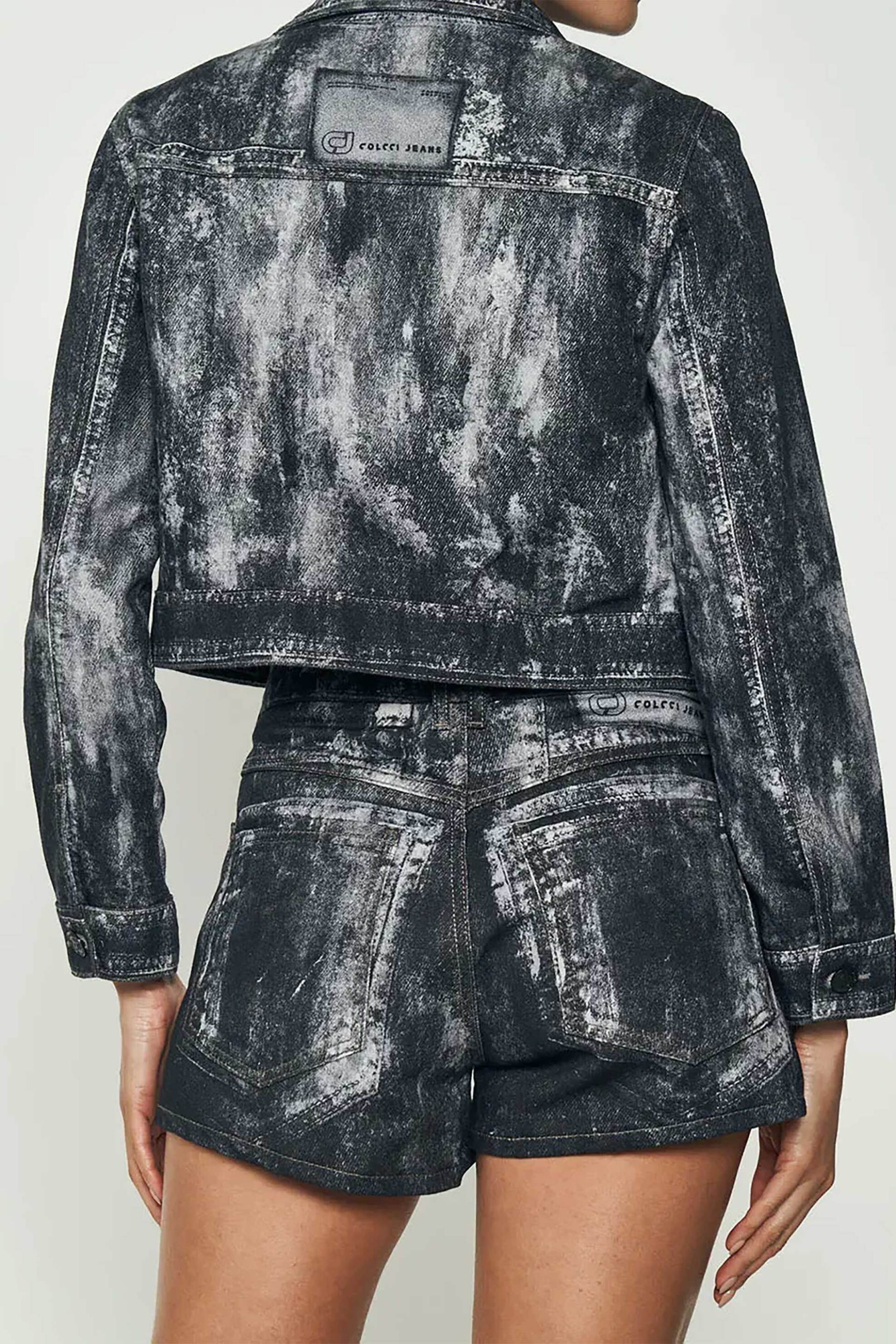 Colcci γυναικείο denim μπουφάν με ξεβαμμένη όψη cropped - 321100076 Ανθρακί φωτογραφία