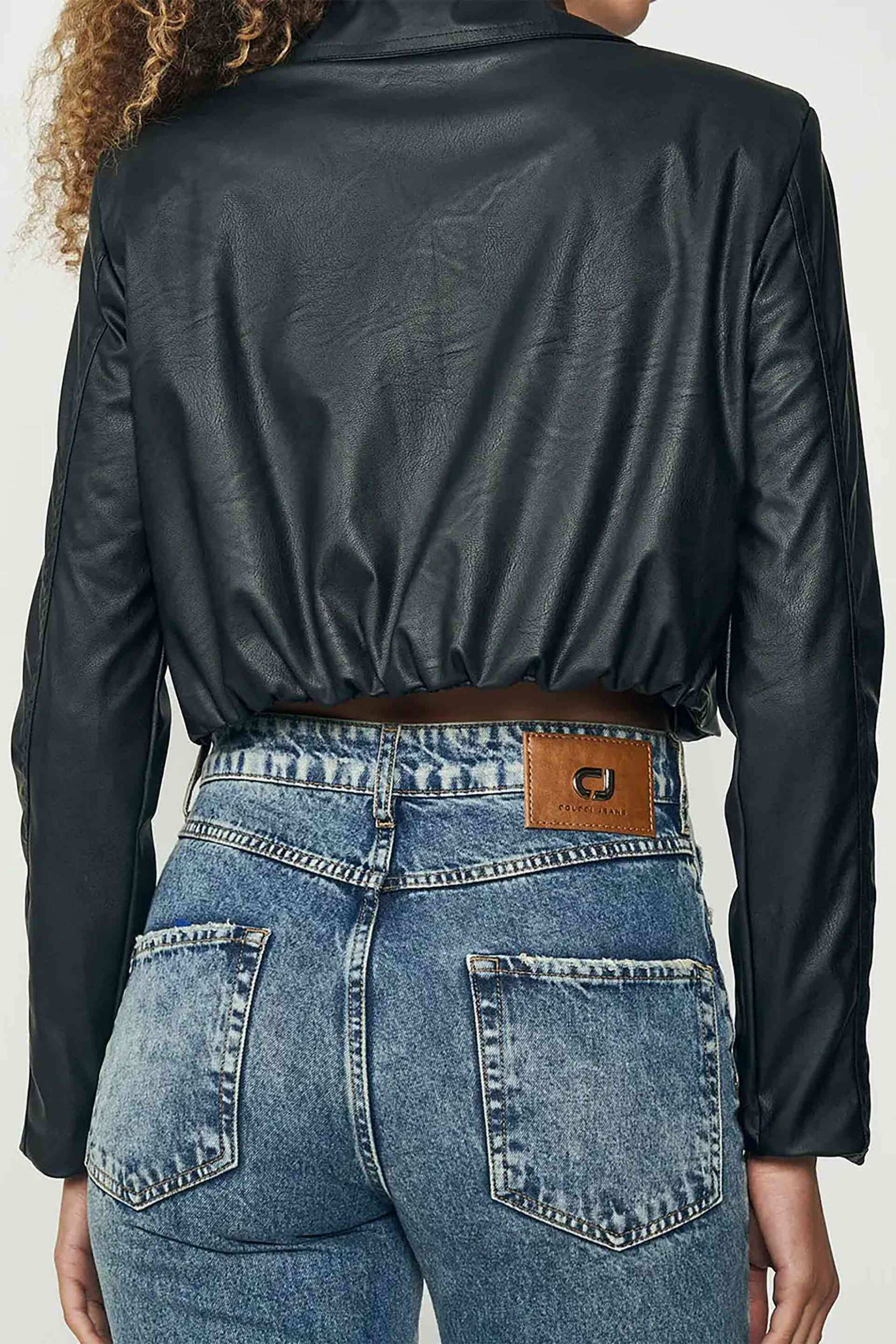 Colcci γυναικείo jacket με faux δέρμα - 321100078 Μαύρο φωτογραφία