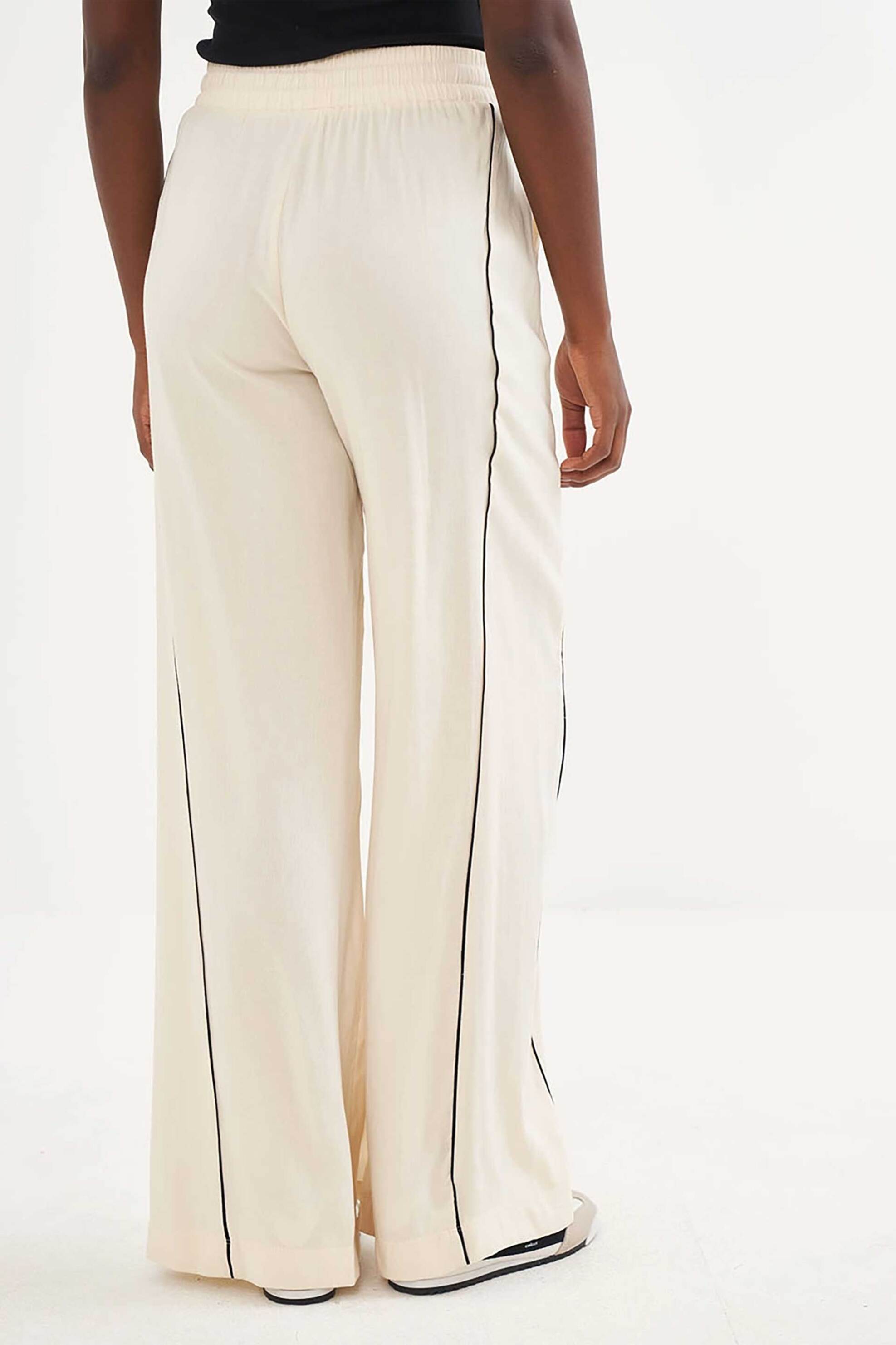 COLCCI Colcci γυναικείο λινό παντελόνι φόρμας με contrast ρίγα Relaxed Fit "Riviera" - 002.01.15290 Μπεζ - 3