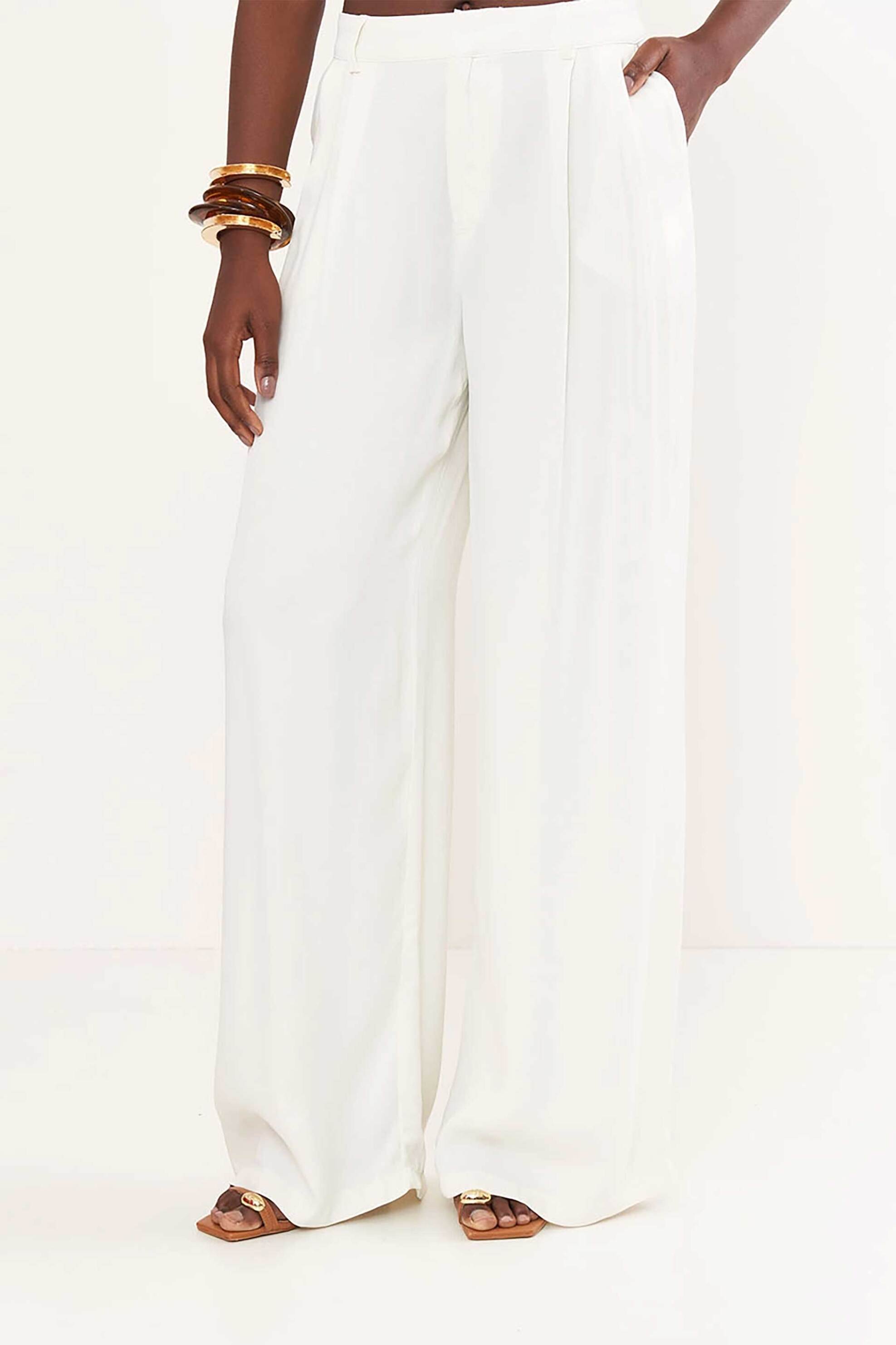 Colcci γυναικείο παντελόνι Wide Leg "Joana" - 002.01.15370 Λευκό φωτογραφία