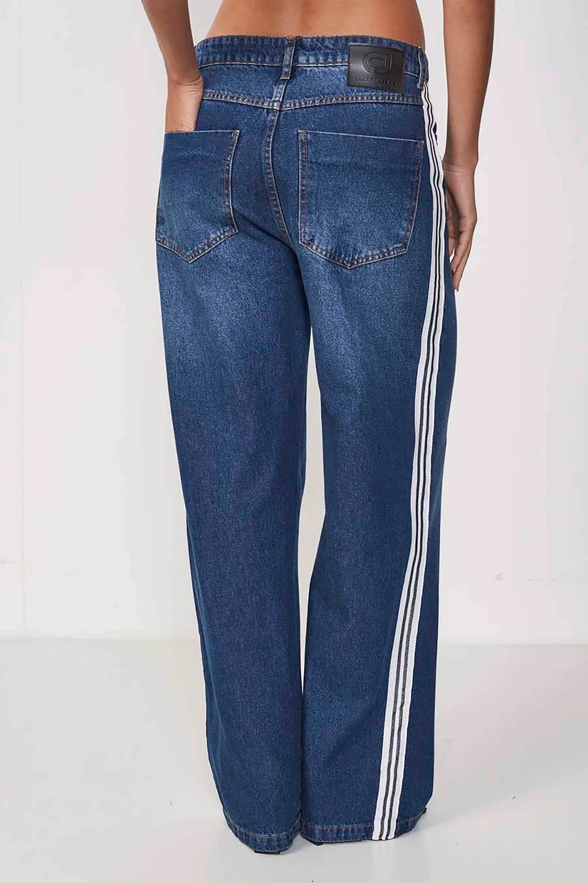 COLCCI Colcci γυναικείο τζιν παντελόνι με contrast ρίγα πεντάτσεπο Barrel Fit "Baggy" - 002.11.00464 Denim Blue - 2