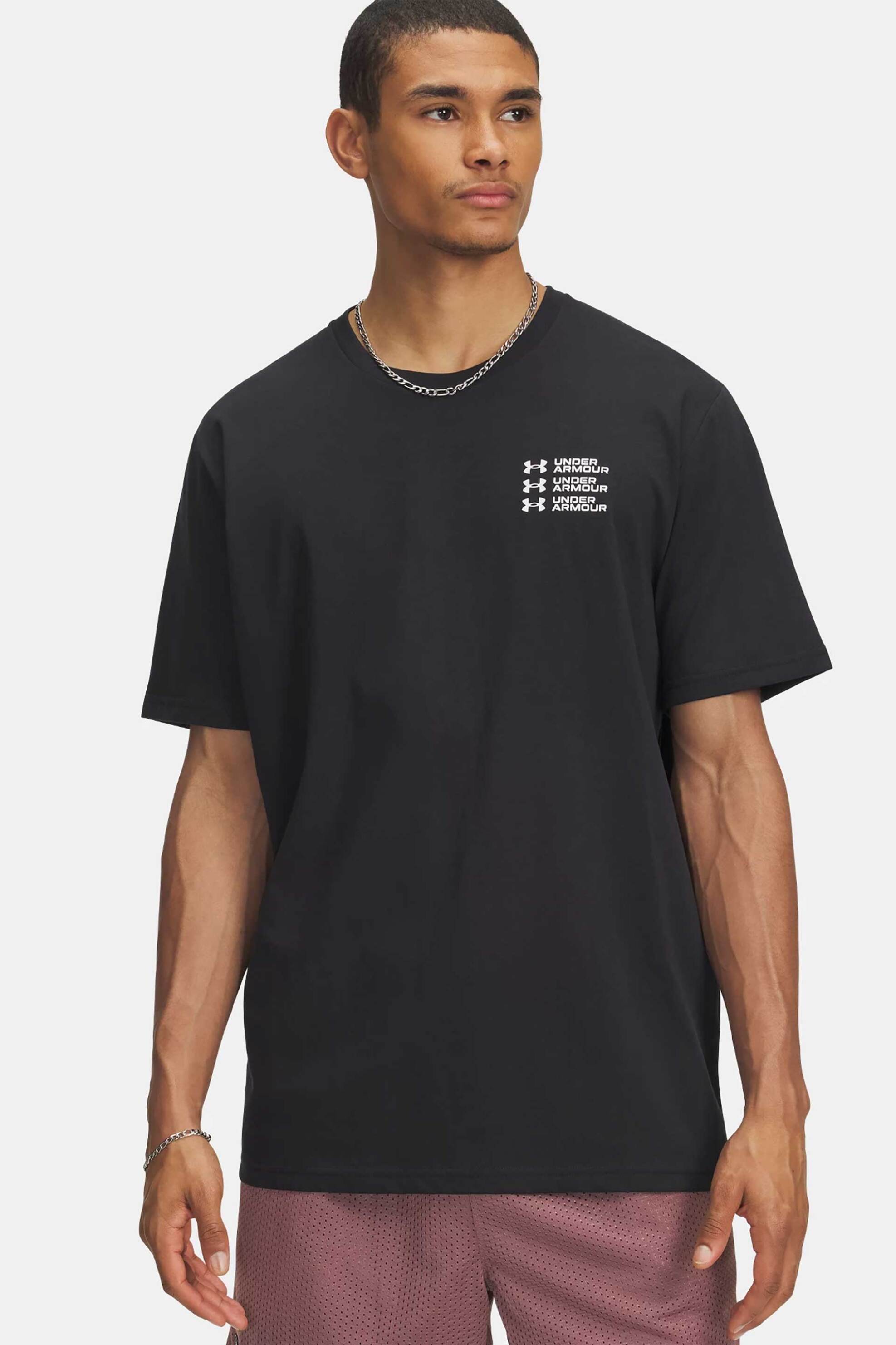 Under Armour ανδρικό T-shirt "Triple Stack Left Chest Logo" - 6004173 Μαύρο
