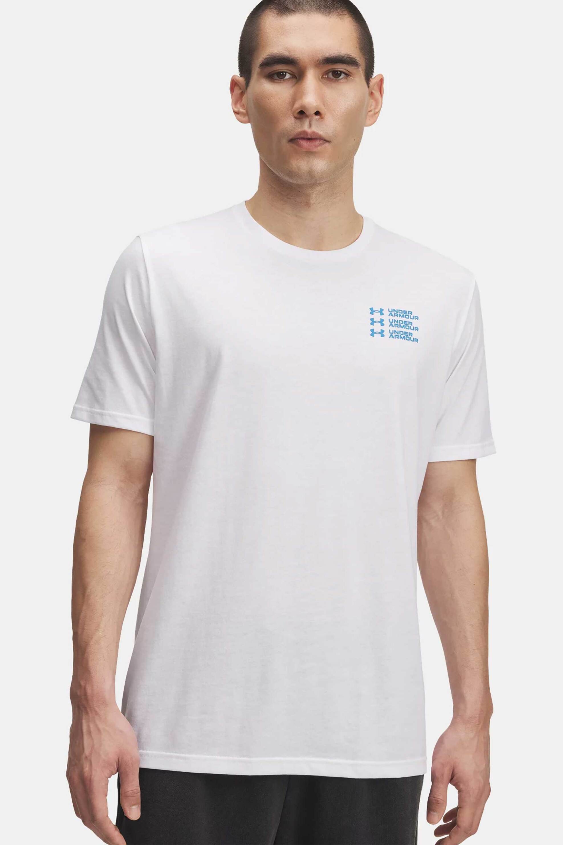 Under Armour ανδρικό T-shirt "Triple Stack Left Chest Logo" - 6004173 Λευκό