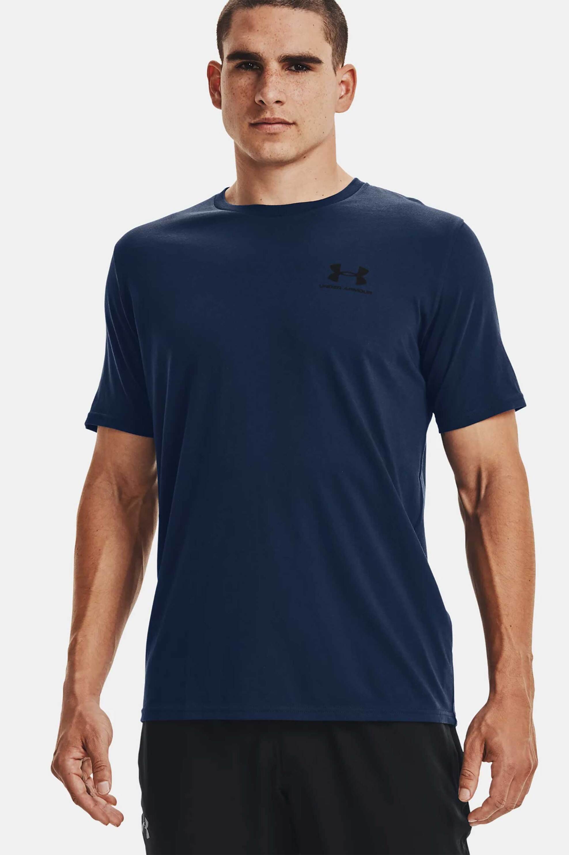 Under Armour ανδρικό T-shirt "Left Chest Logo" - 1326799 Μπλε Σκούρο